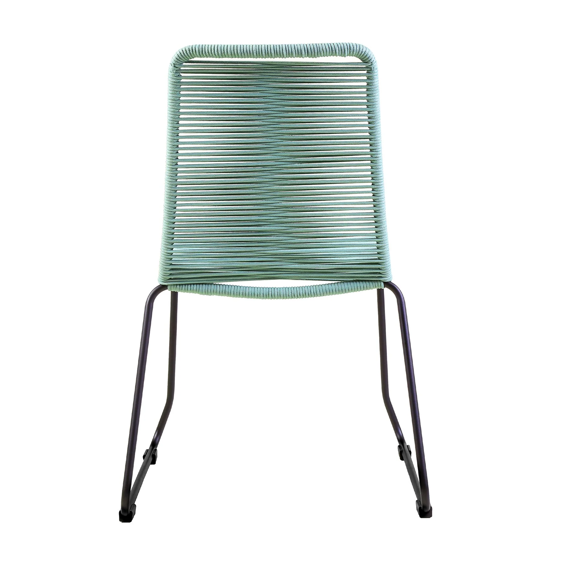 Shasta Outdoor Metal and Wasabi Rope Stackable Dining Chair - Set of 2 - Image 4