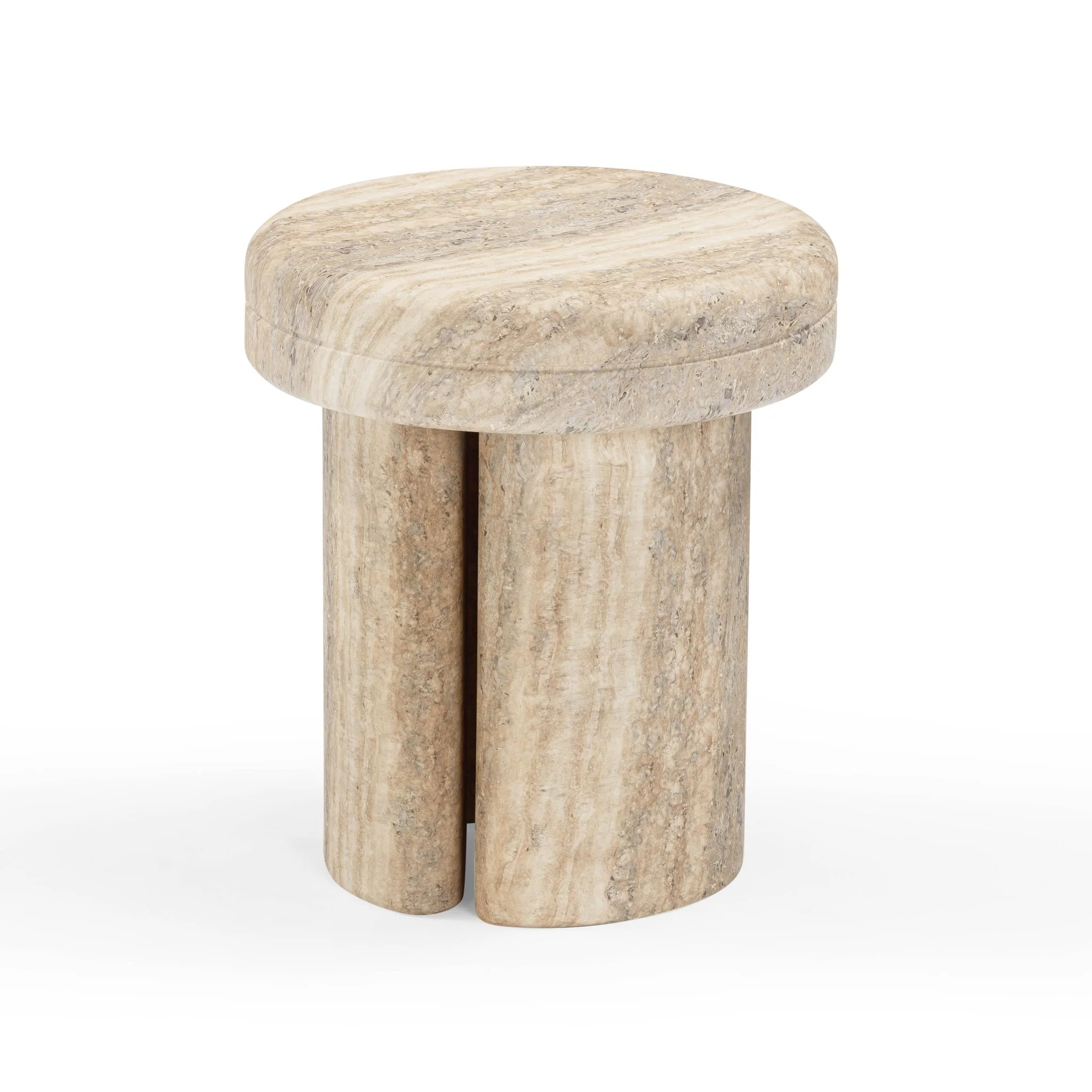Sheila Travertine Textured Concrete Side Table - Image 5
