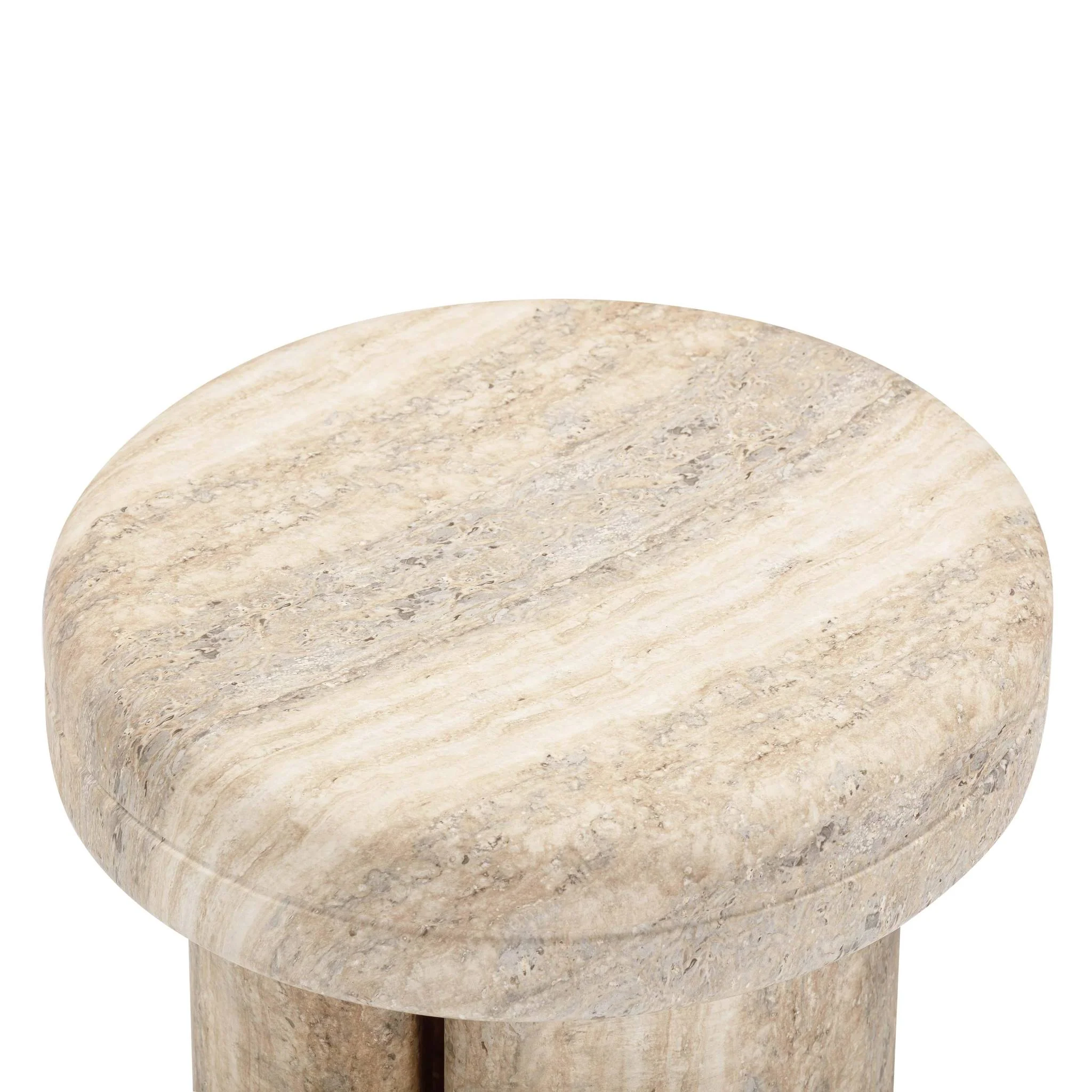 Sheila Travertine Textured Concrete Side Table - Image 7