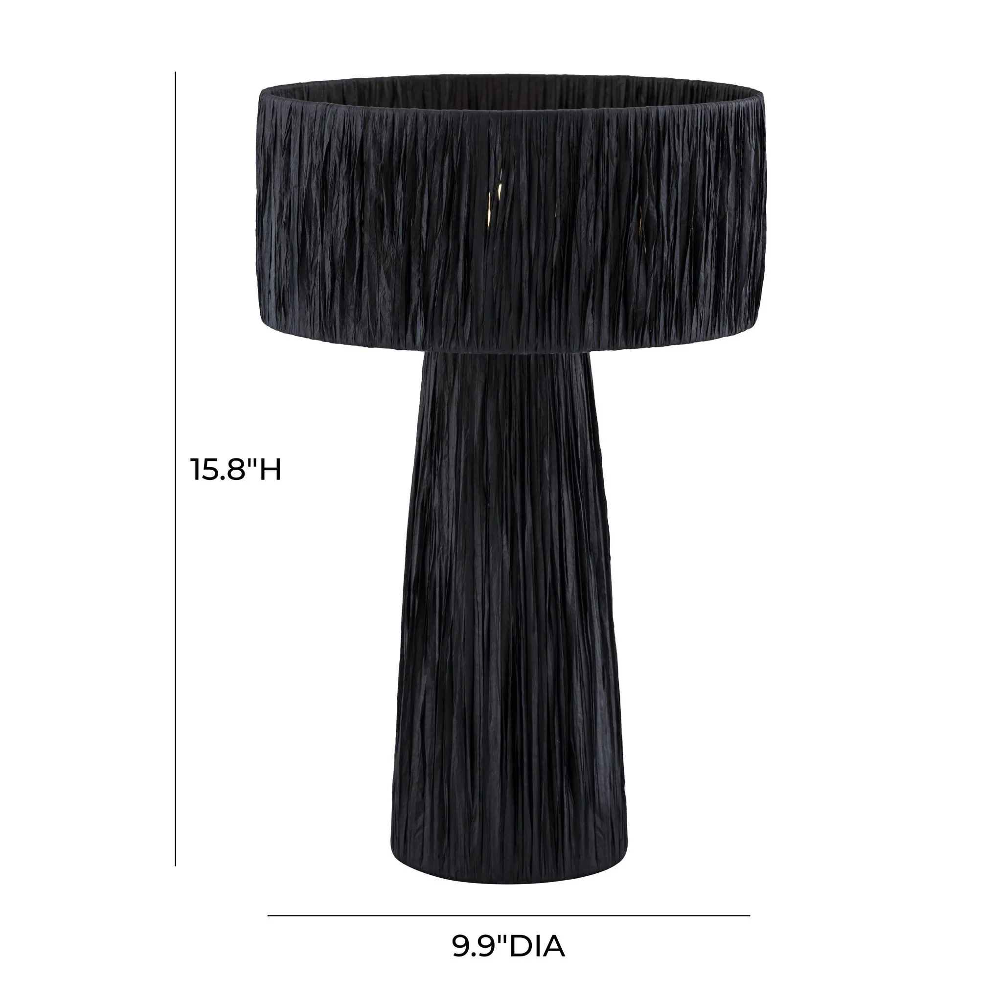 Shelby Raffia Black Table Lamp - Image 6