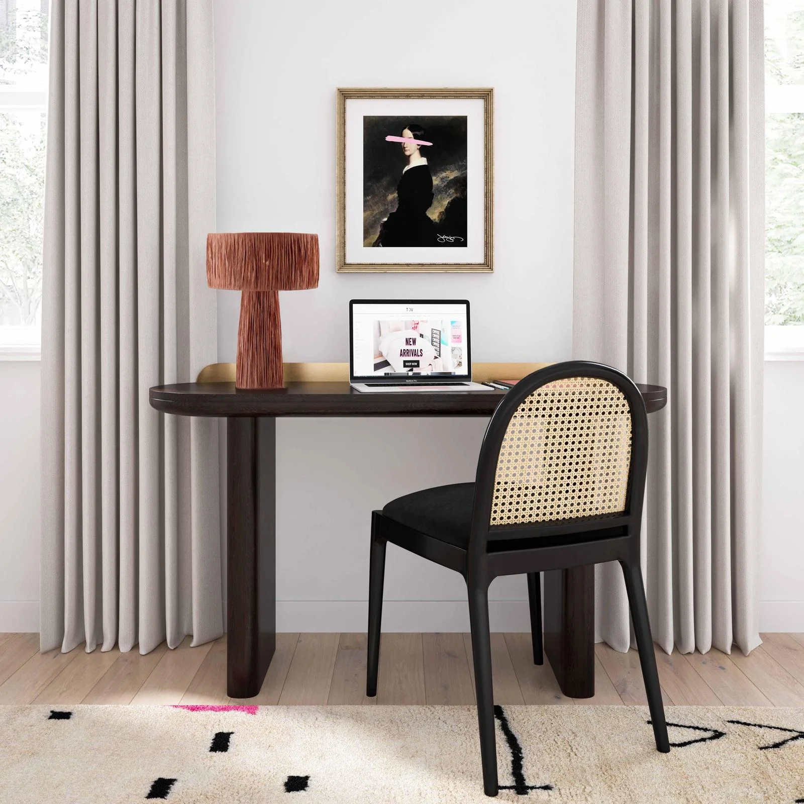 Shelby Raffia Brick Table Lamp - Image 2
