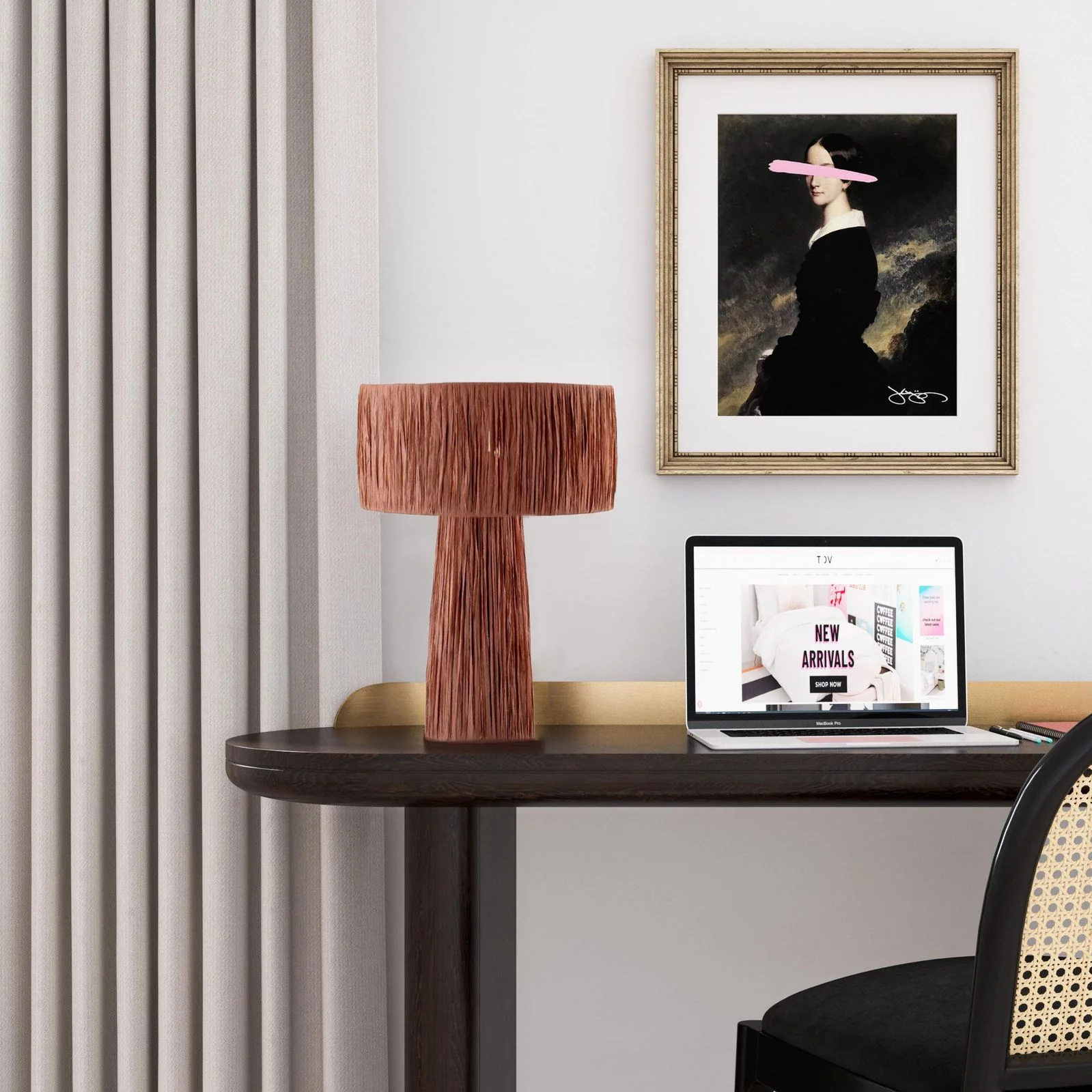 Shelby Raffia Brick Table Lamp - Image 9