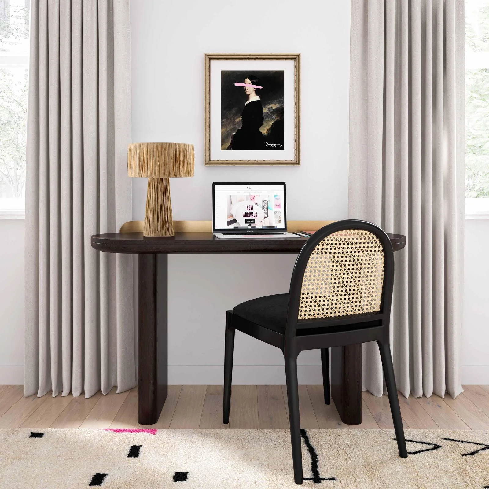 Shelby Raffia Natural Table Lamp - Image 2