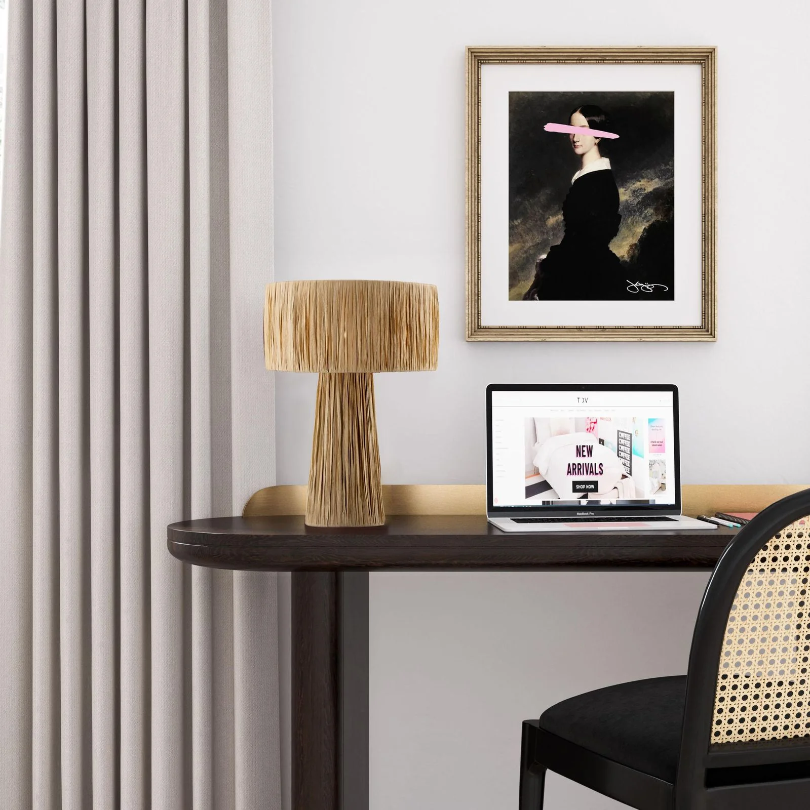Shelby Raffia Natural Table Lamp - Image 9