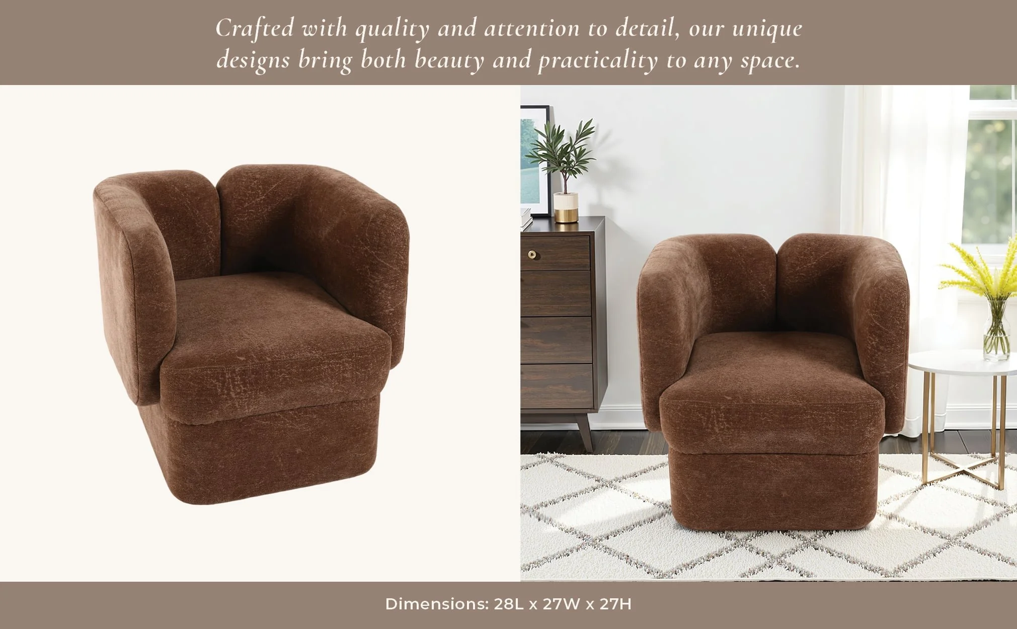 Shelter-back Accent Chair, Brown - Image 10