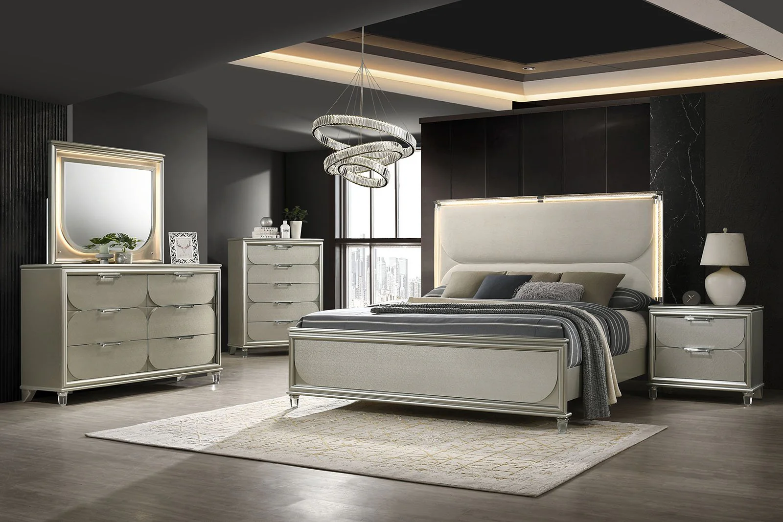 Sheridan Queen Bed, Silver - Image 2