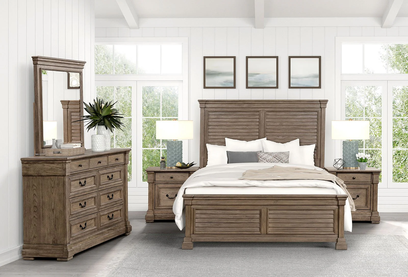 Sheringham E.King Bed, Weathered Gray - Image 2