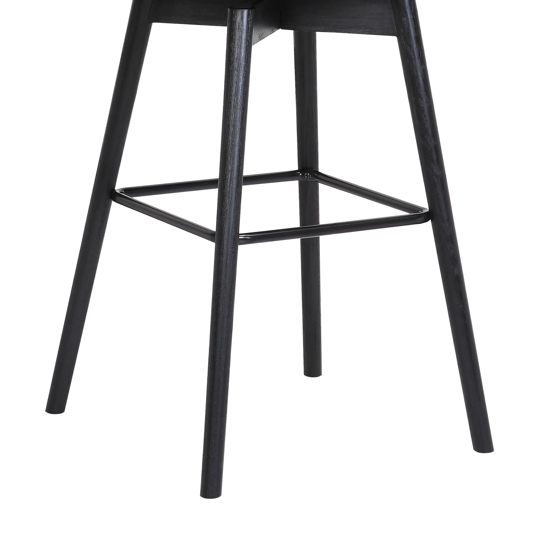 Sicily 26" Swivel Black Wood Counter Stool in Gray Faux Leather - Image 8