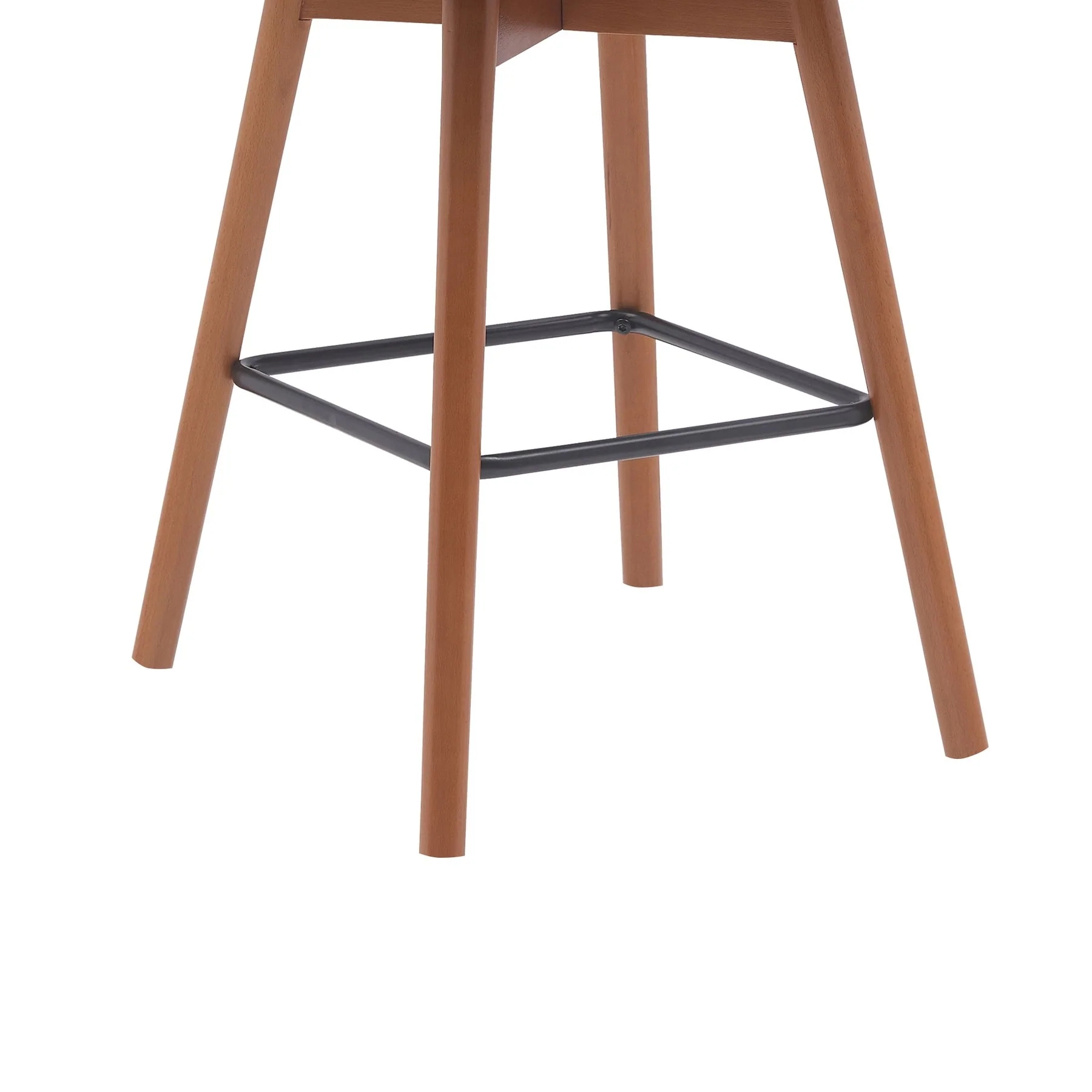 Sicily 26" Swivel Walnut Wood Counter Stool in Gray Faux Leather - Image 6
