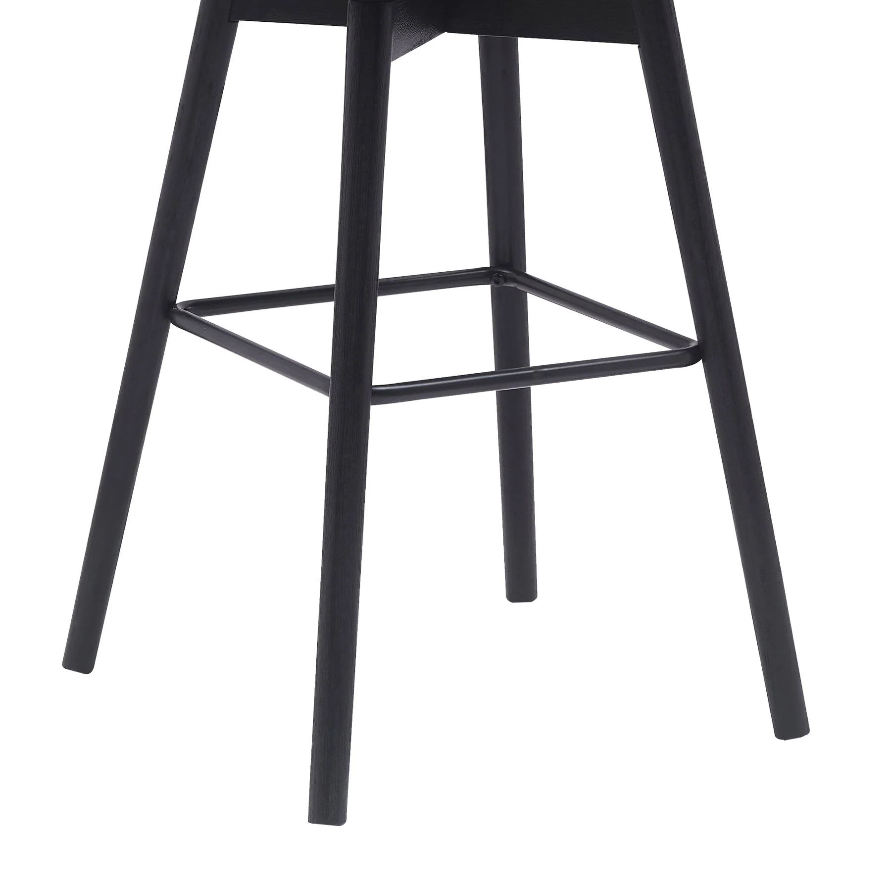 Sicily 30" Swivel Black Wood Bar Stool in Gray Faux Leather - Image 6