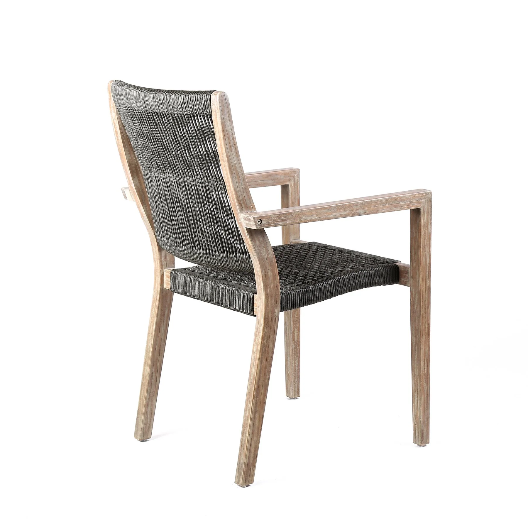Sienna and Madsen 5 Piece Outdoor Eucalyptus Dining Set with Gray Teak Finish - Image 4