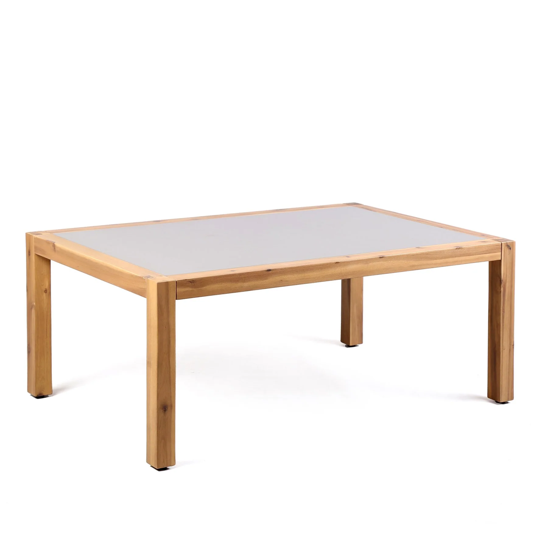 Sienna Outdoor Coffee Table with Teak Finish and Stone Top - Image 2