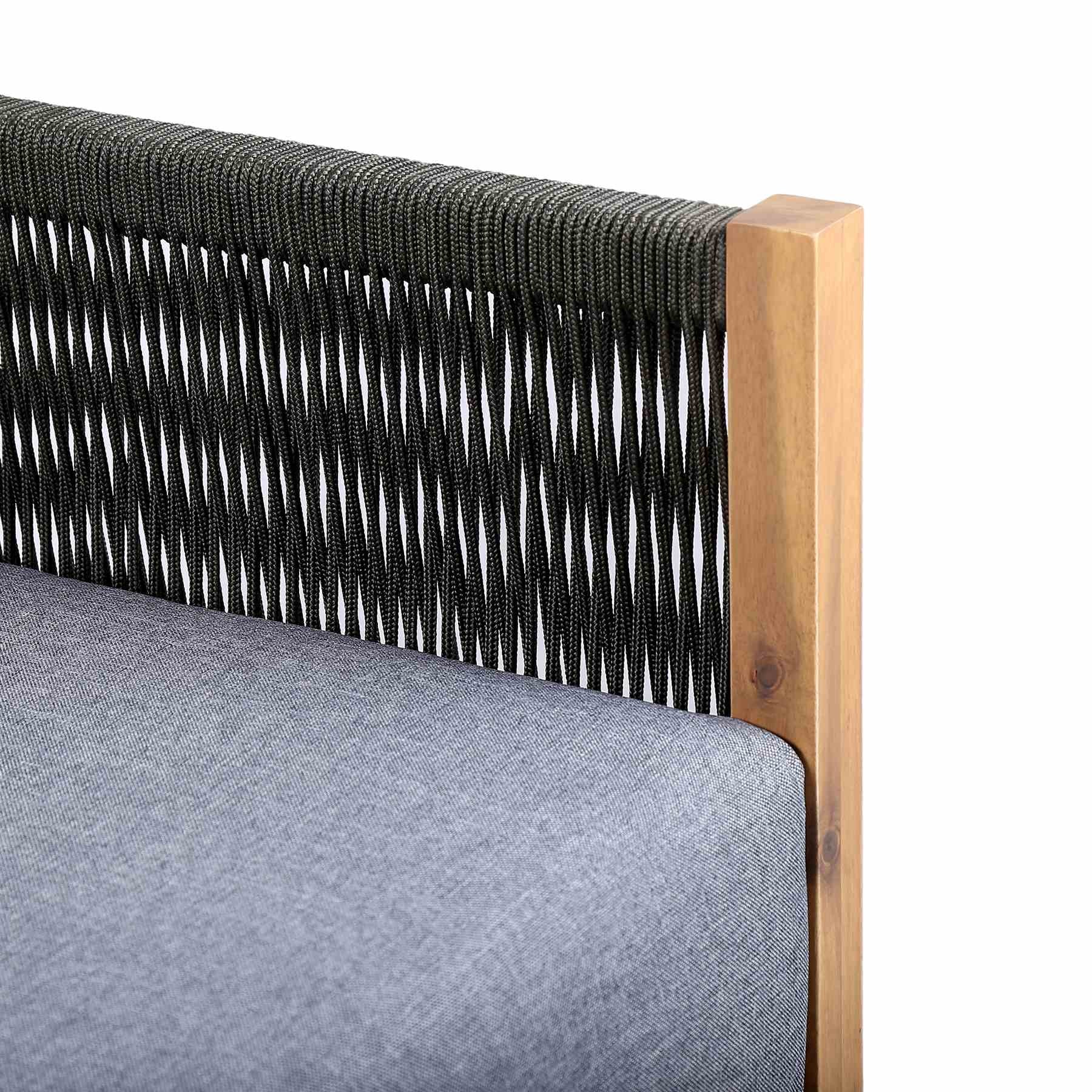 Sienna Outdoor Eucalyptus Sofa in Teak Finish with Gray Cushions - Image 4
