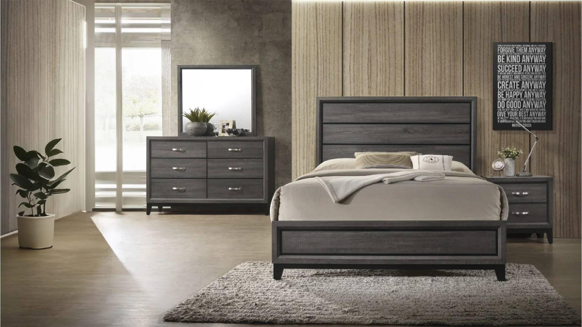 Sierra 4 Pc king Bed Gray - Image 16
