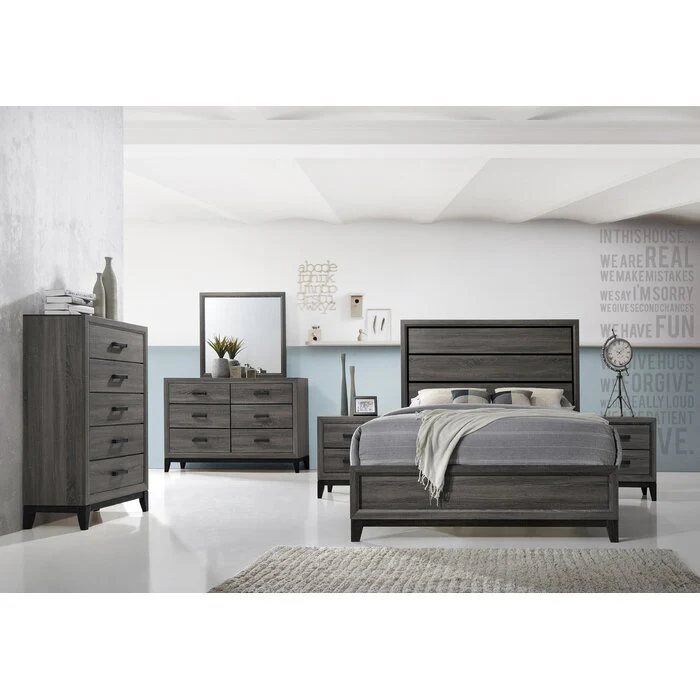Sierra 5 Pc Queen Bed Gray - Image 2