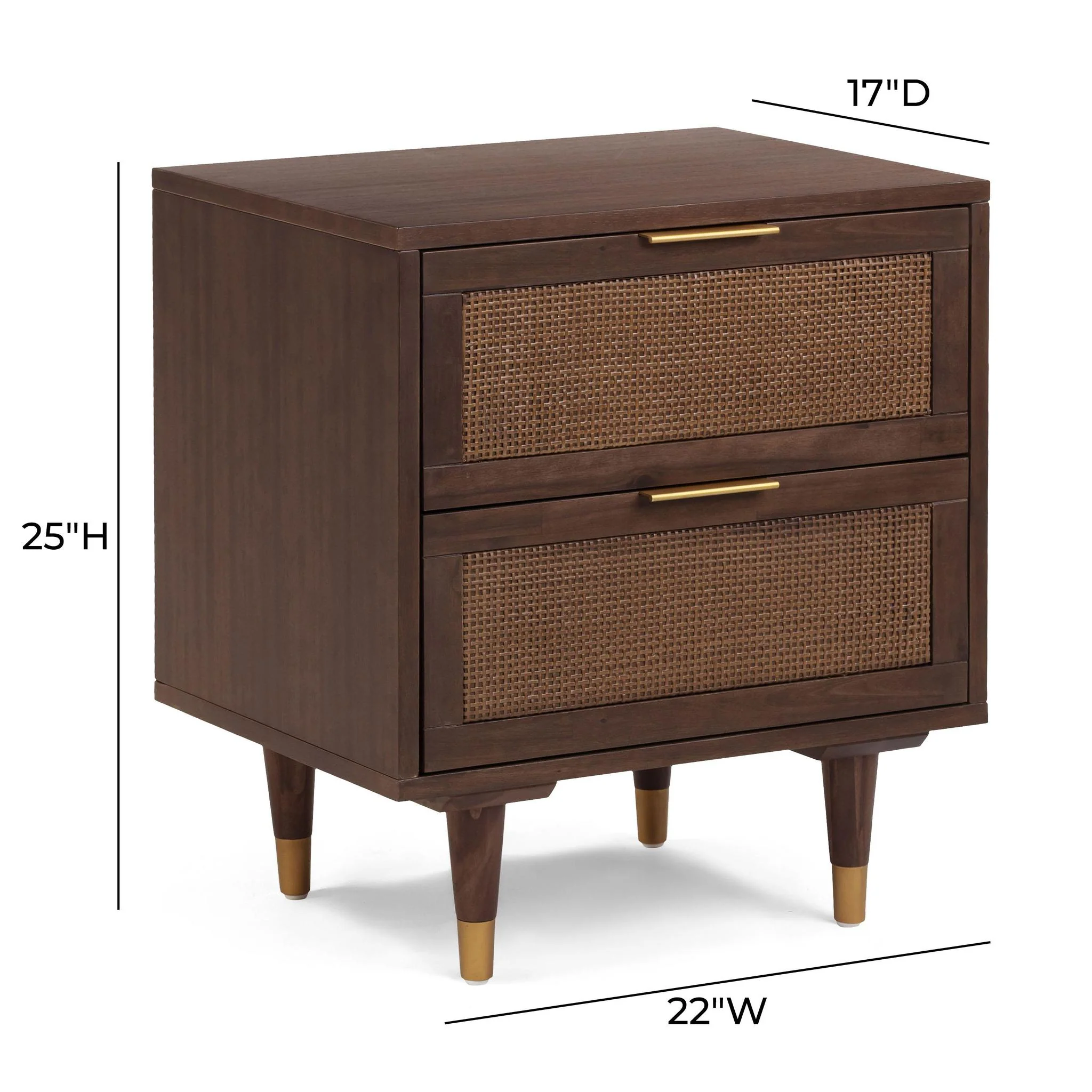 Sierra Dark Chocolate Brown 2 Drawer Nightstand - Image 7
