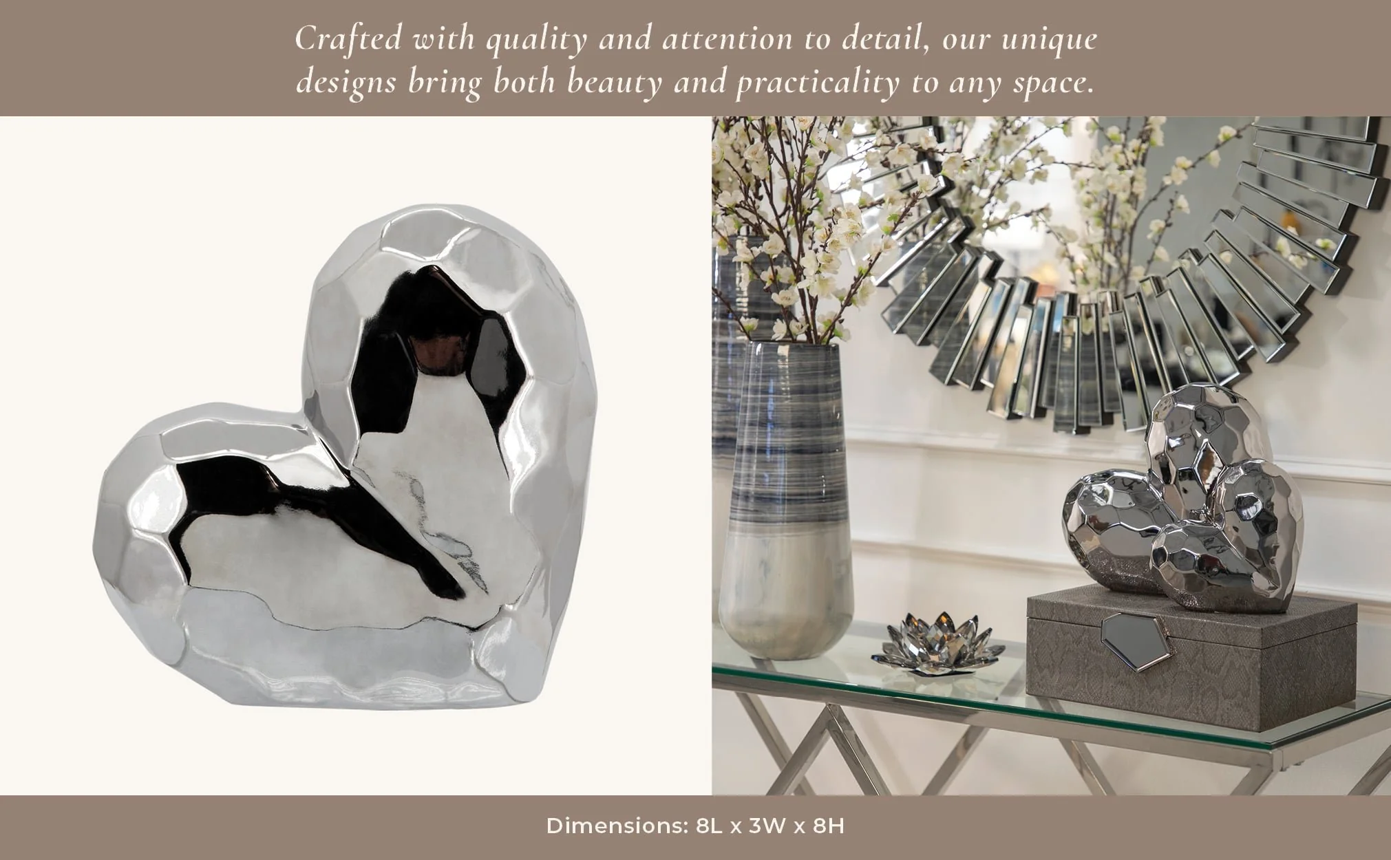 Silver Ceramic Heart 8 - Image 5
