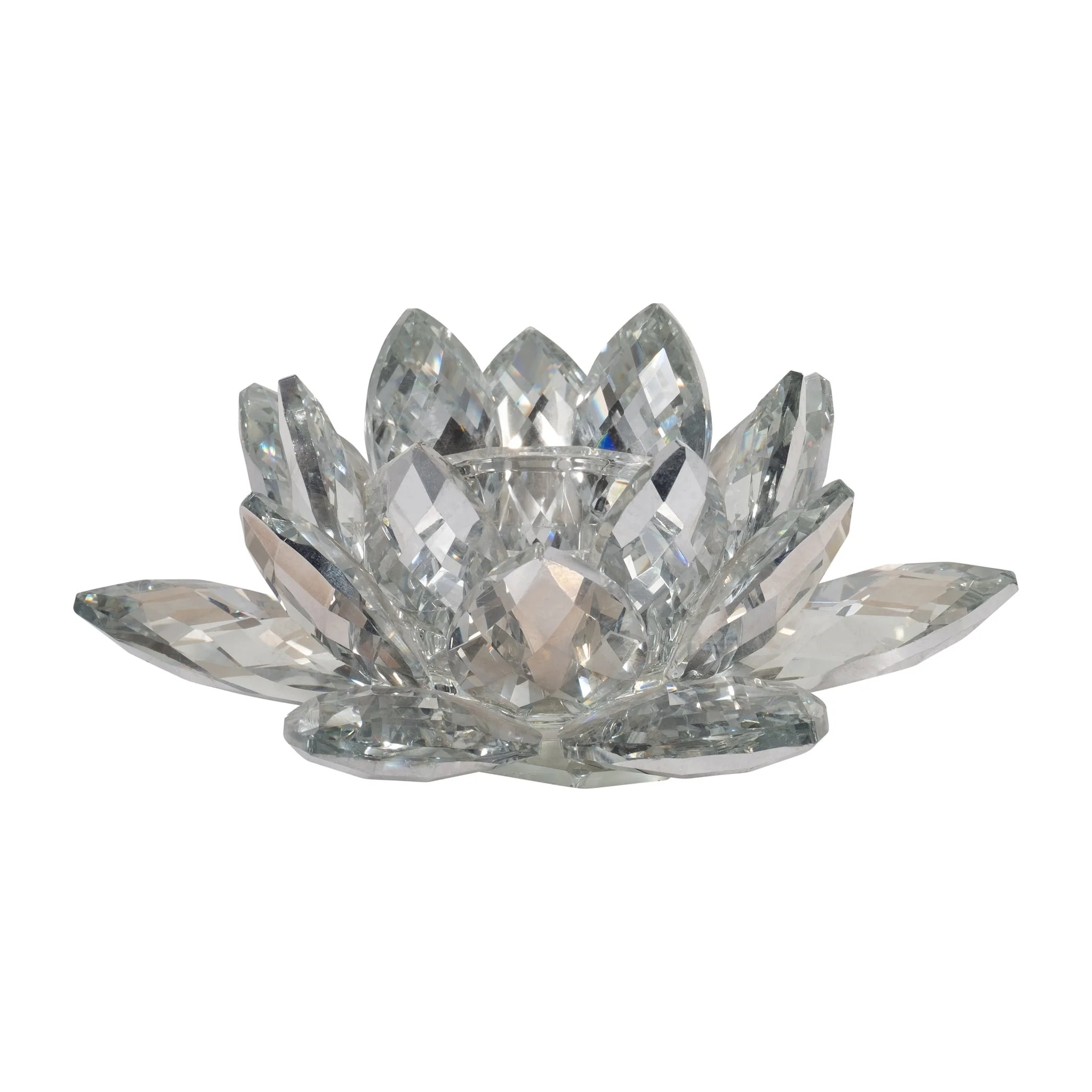 Silver Crystal Lotus Candle Holder 8 - Image 2