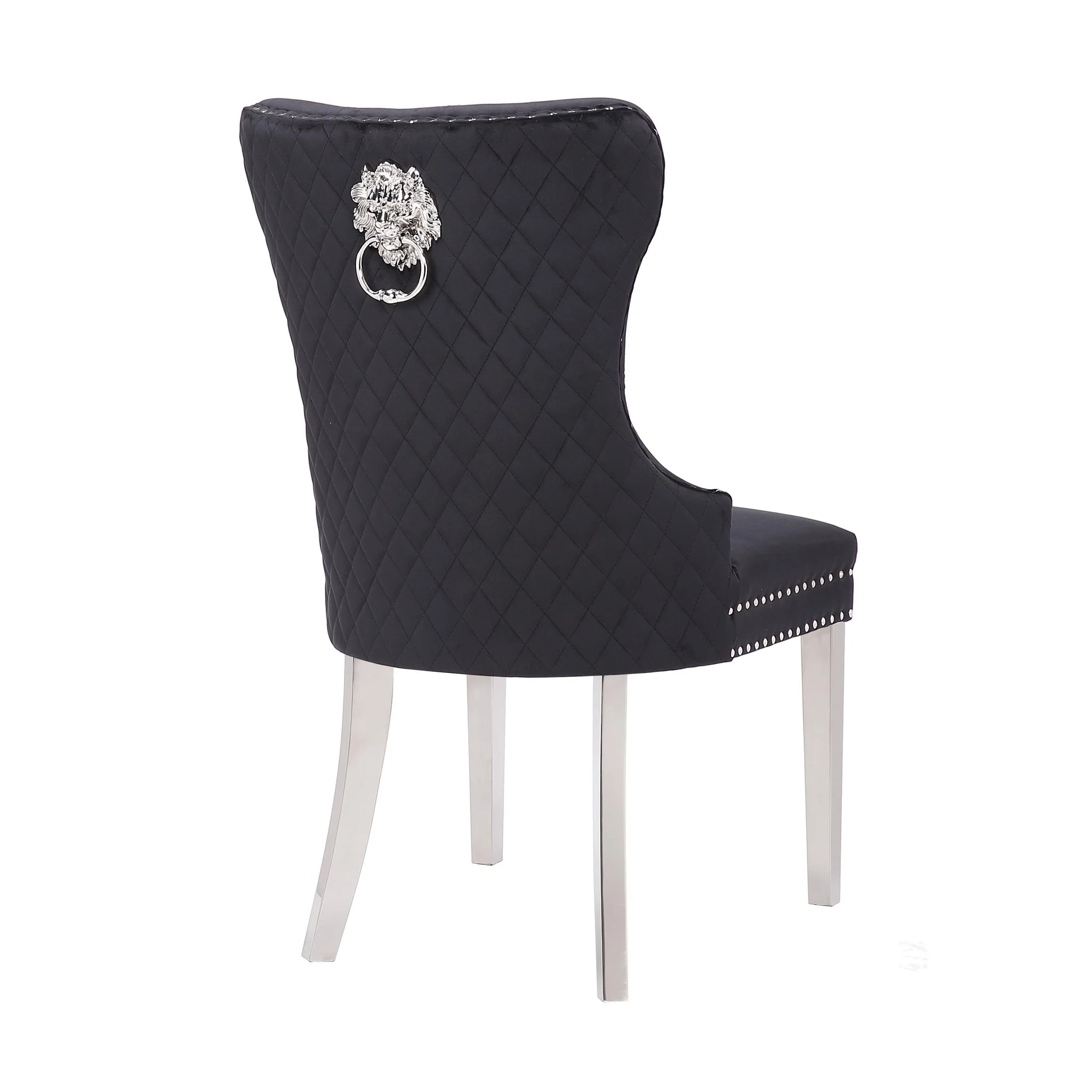 Simba Stainless Steel Legs Chair Finish with Velvet Fabric in Black - Image 5