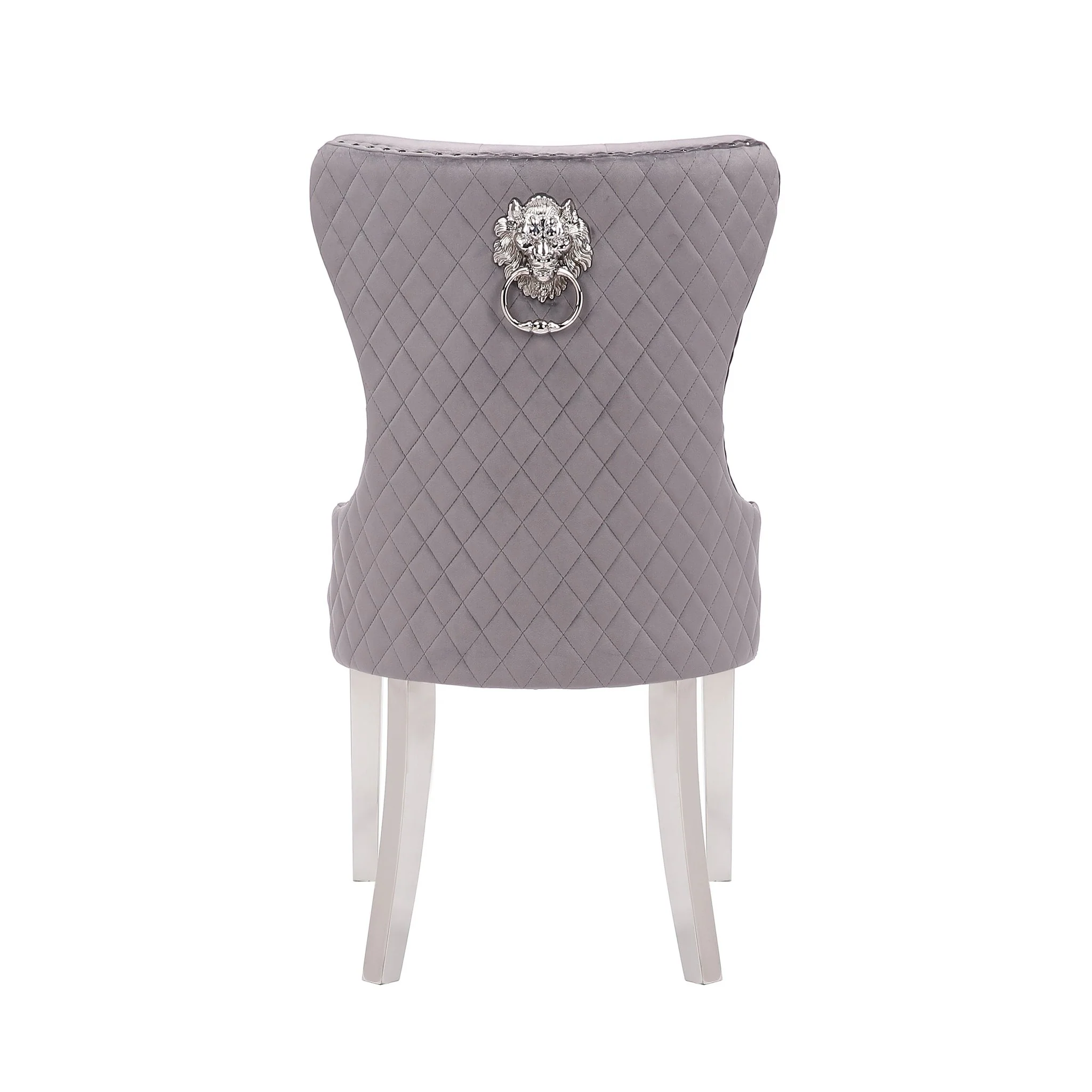 Simba Stainless Steel Legs Chair Finish with Velvet Fabric in Dark Gray - Image 5