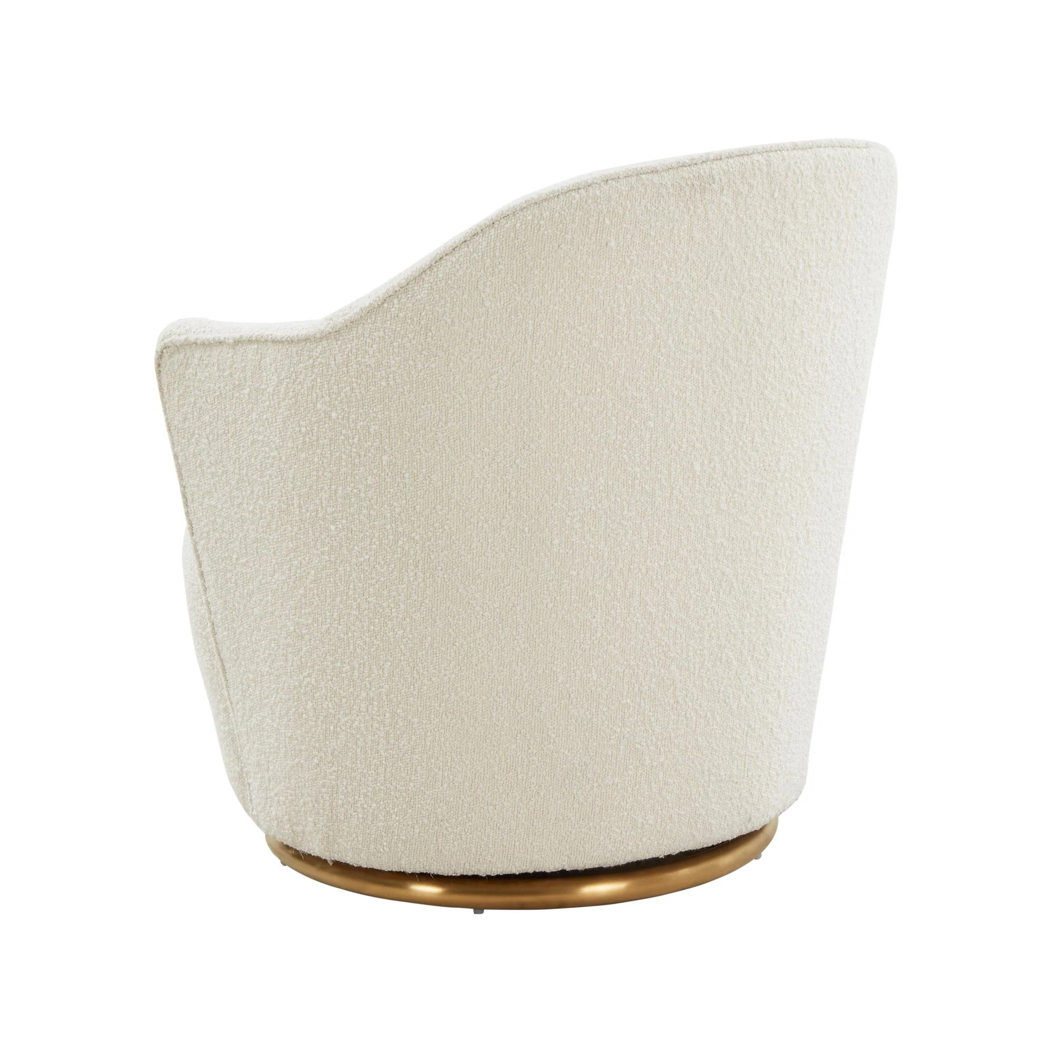 Skyla Cream Boucle Swivel Chair - Image 4