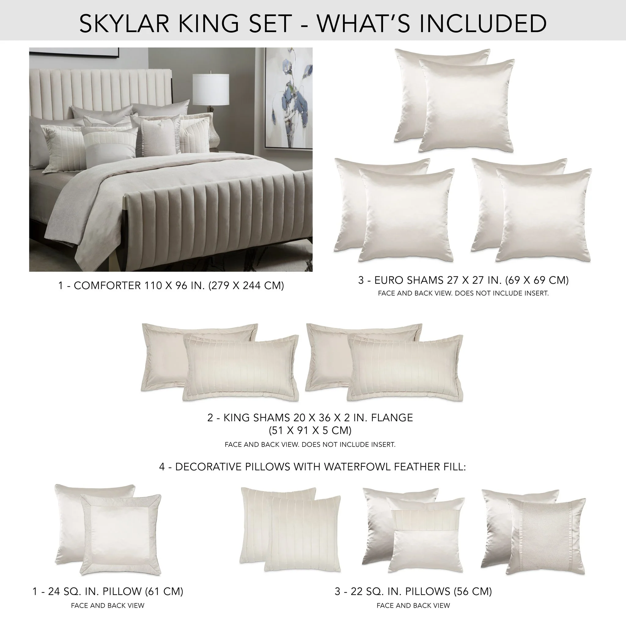 Skylar 10-Piece King Comforter Set - Champagne - Image 3