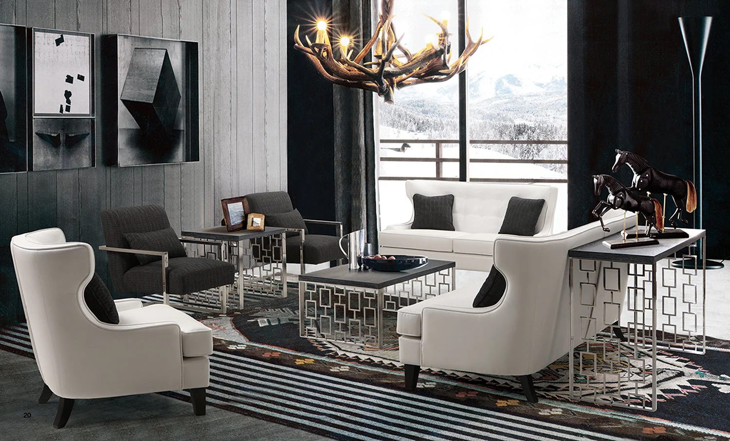 Skyline Chair In White Bonded Leather - Image 2