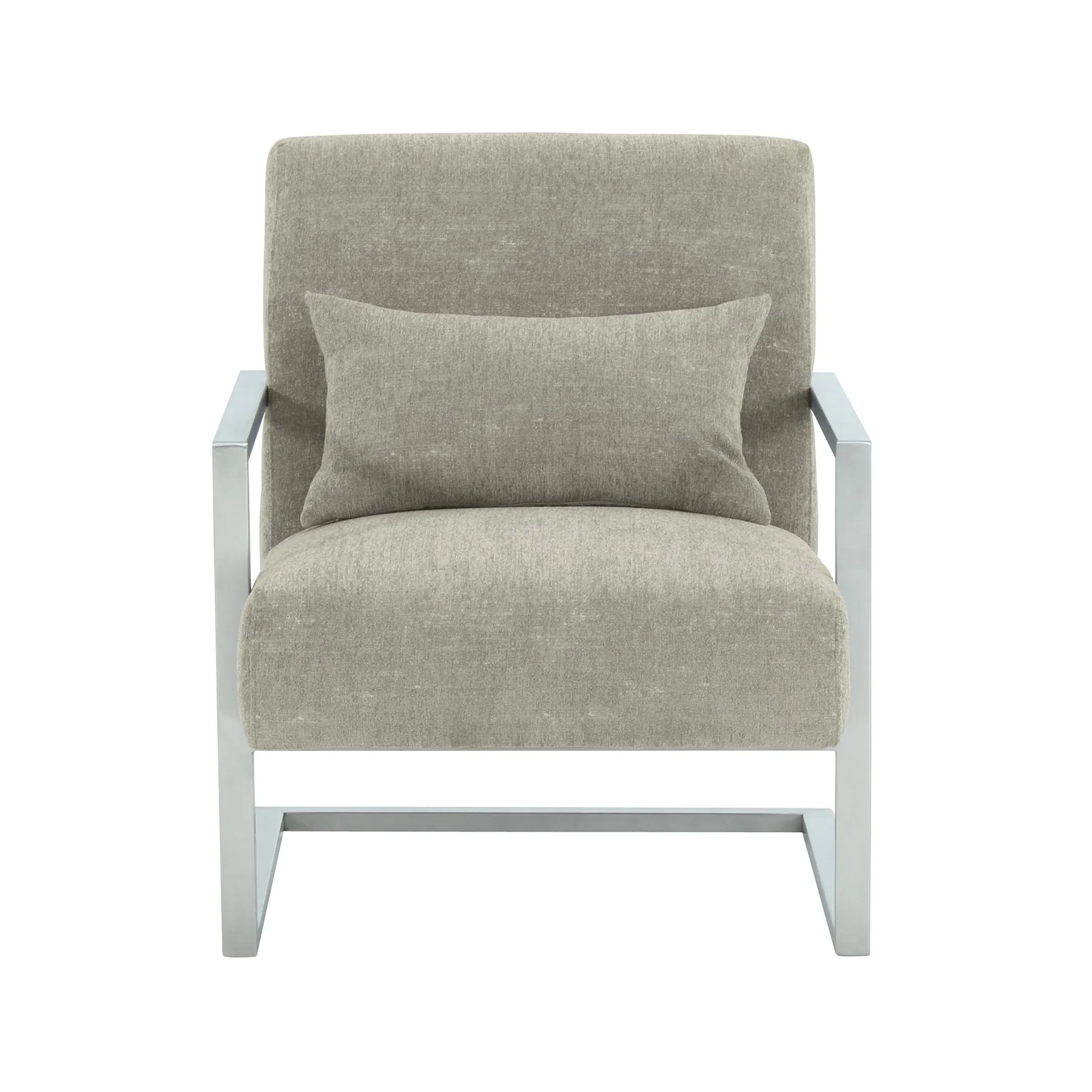 Skyline Modern Accent Chair In Gray Linen and Steel Legs - Image 2