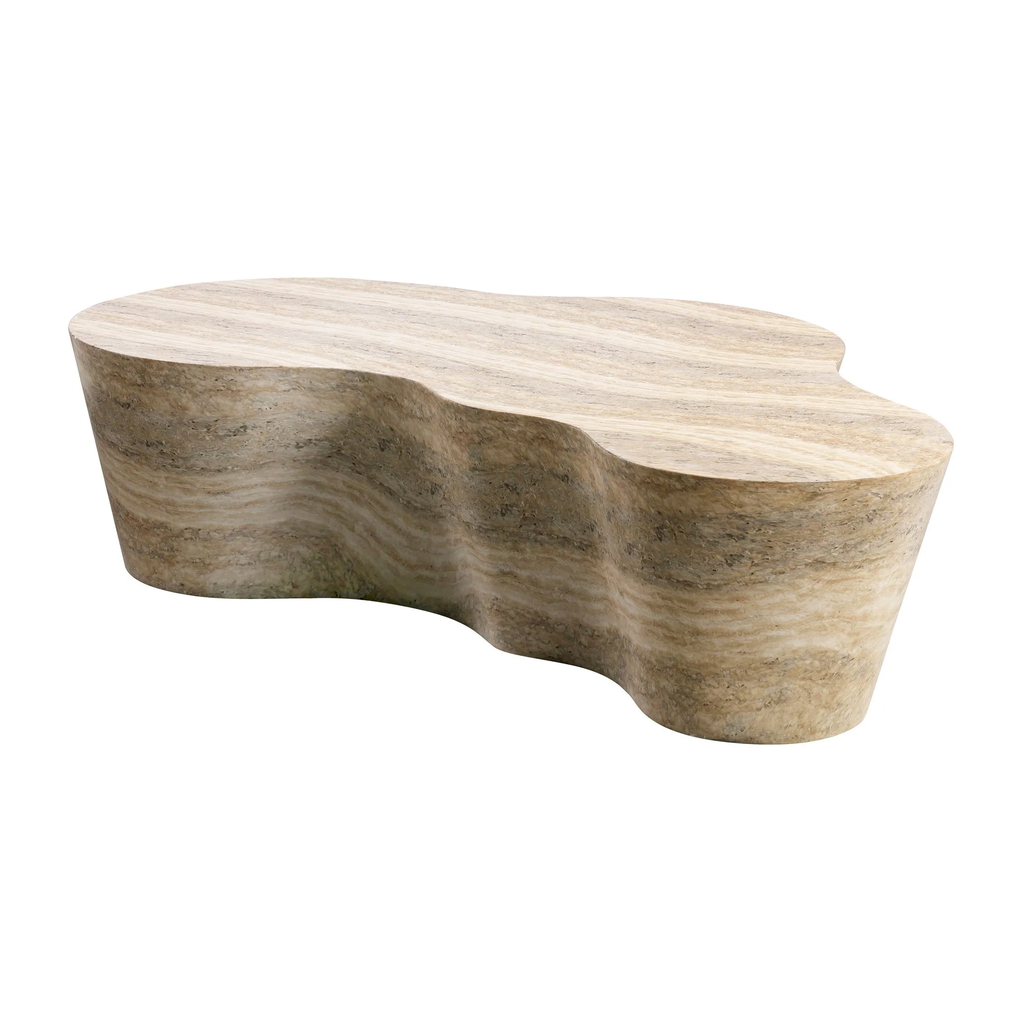 Slab Faux Travertine Coffee Table - Image 4