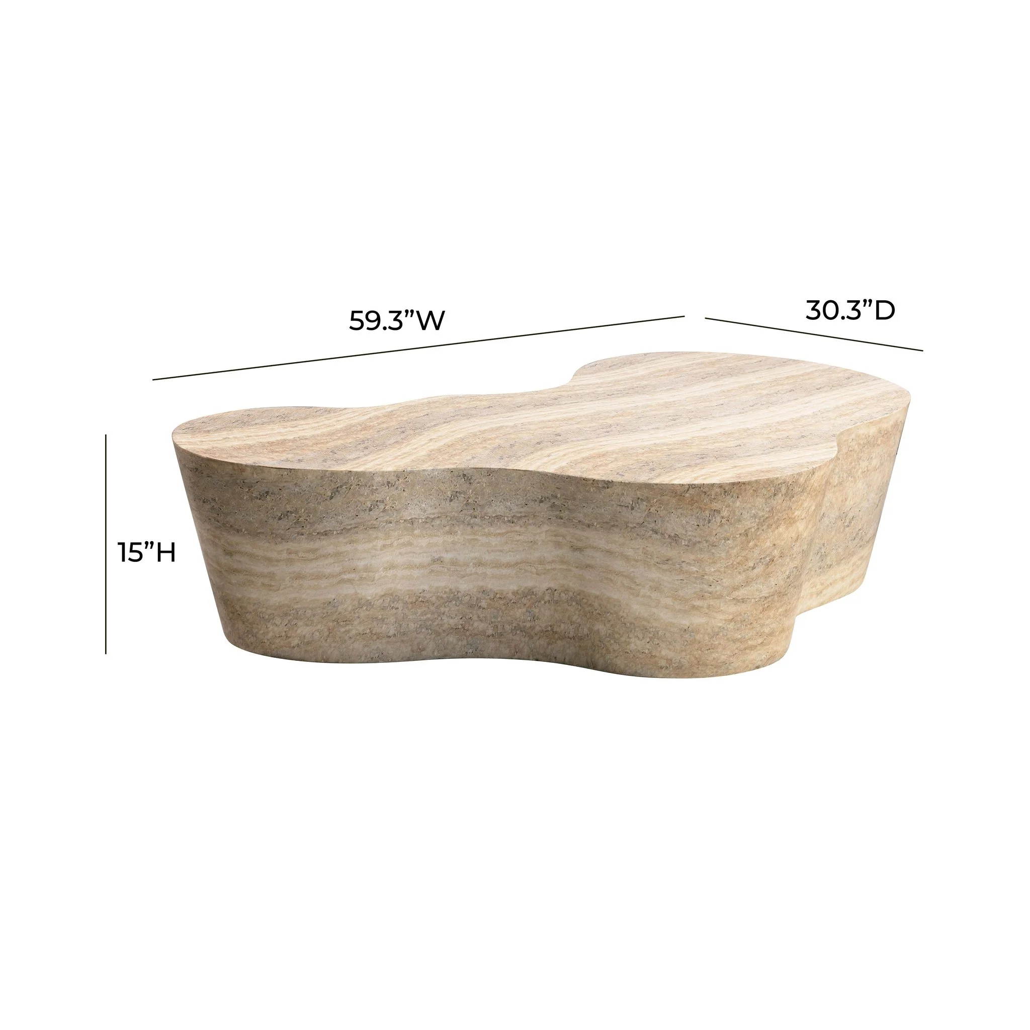 Slab Faux Travertine Coffee Table - Image 7