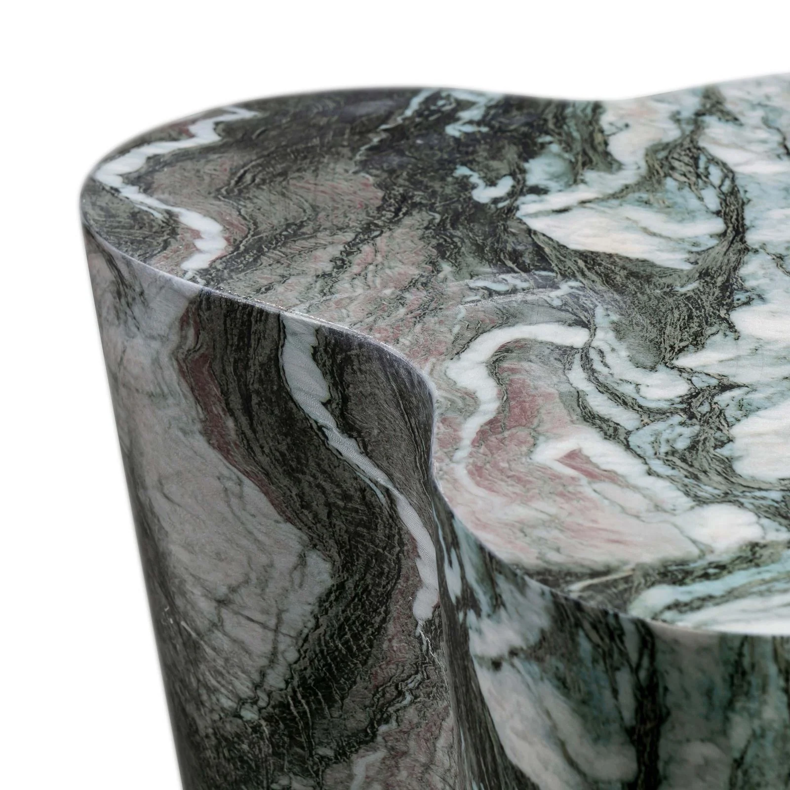 Slab Grey/Blush Faux Marble Short Side Table - Image 5