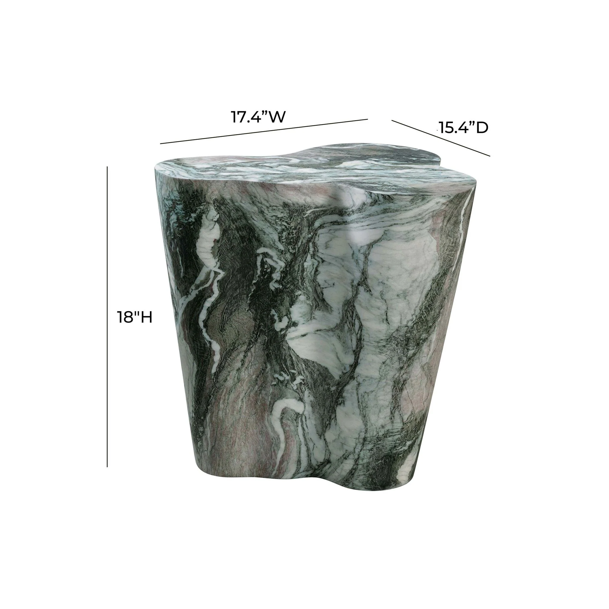 Slab Grey/Blush Faux Marble Short Side Table - Image 6