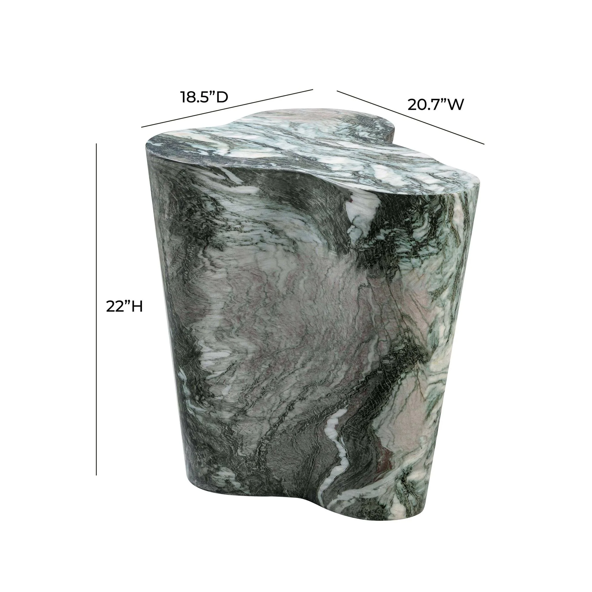 Slab Grey/Blush Faux Marble Tall Side Table - Image 5