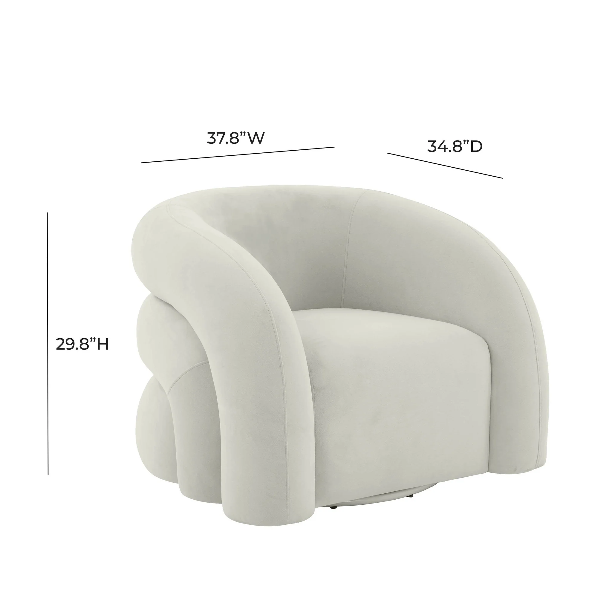 Slipper Light Grey Velvet Swivel Chair - Image 7