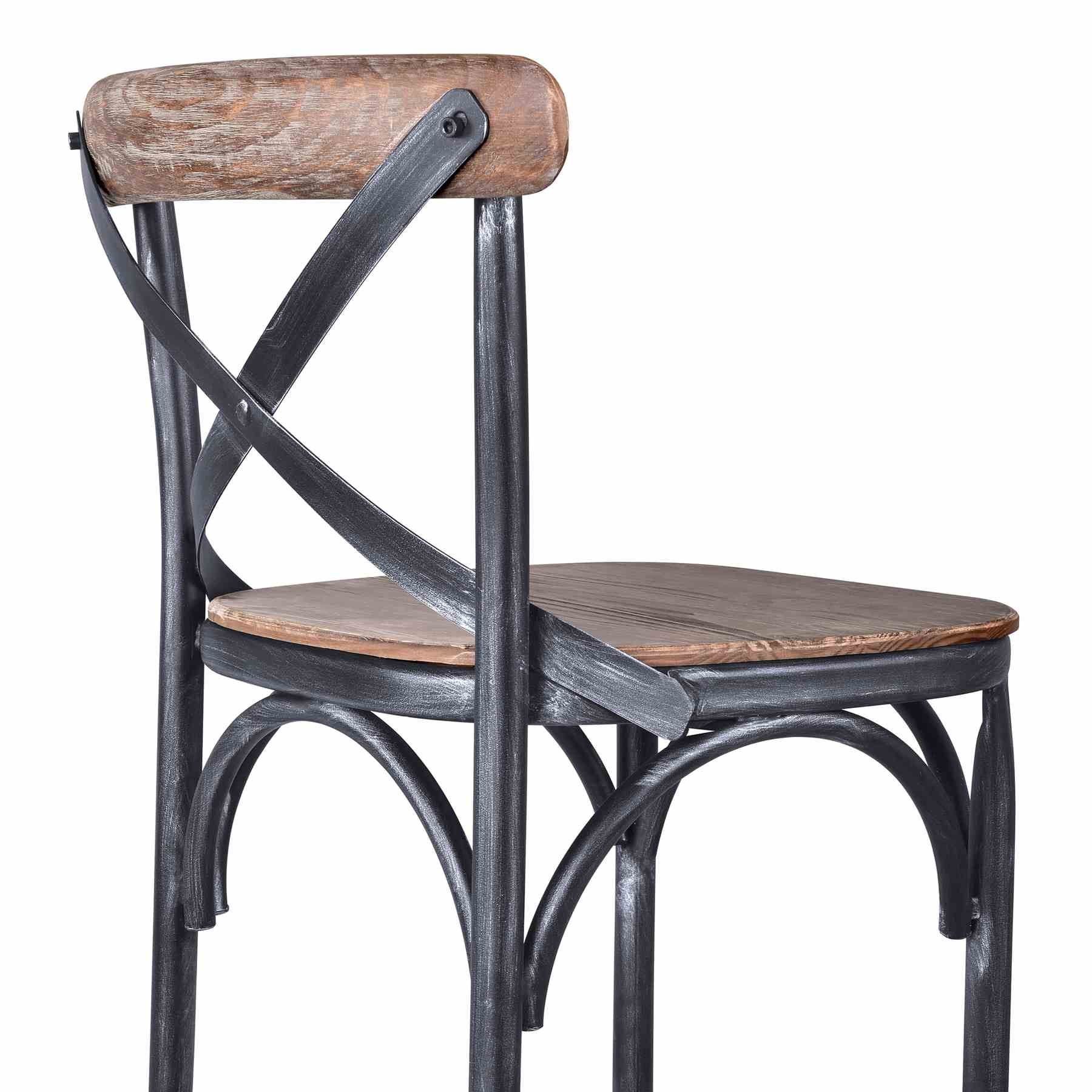 Sloan Industrial 30" Bar Height Barstool in Industrial Gray and Pine Wood - Image 2