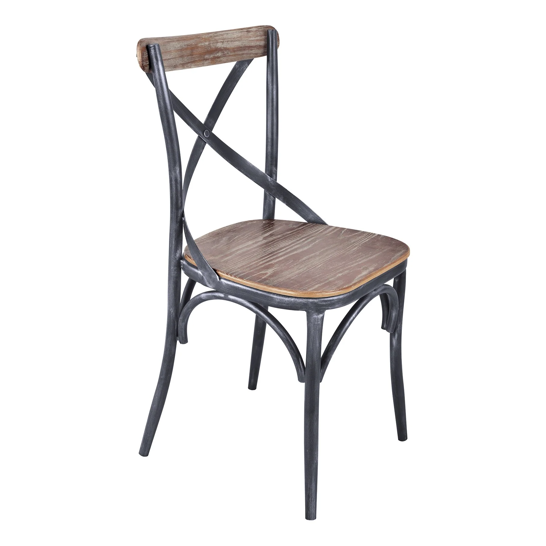 Sloan Industrial Dining Chair in Industrial Gray and Pine Wood - Set of 2 - Image 2
