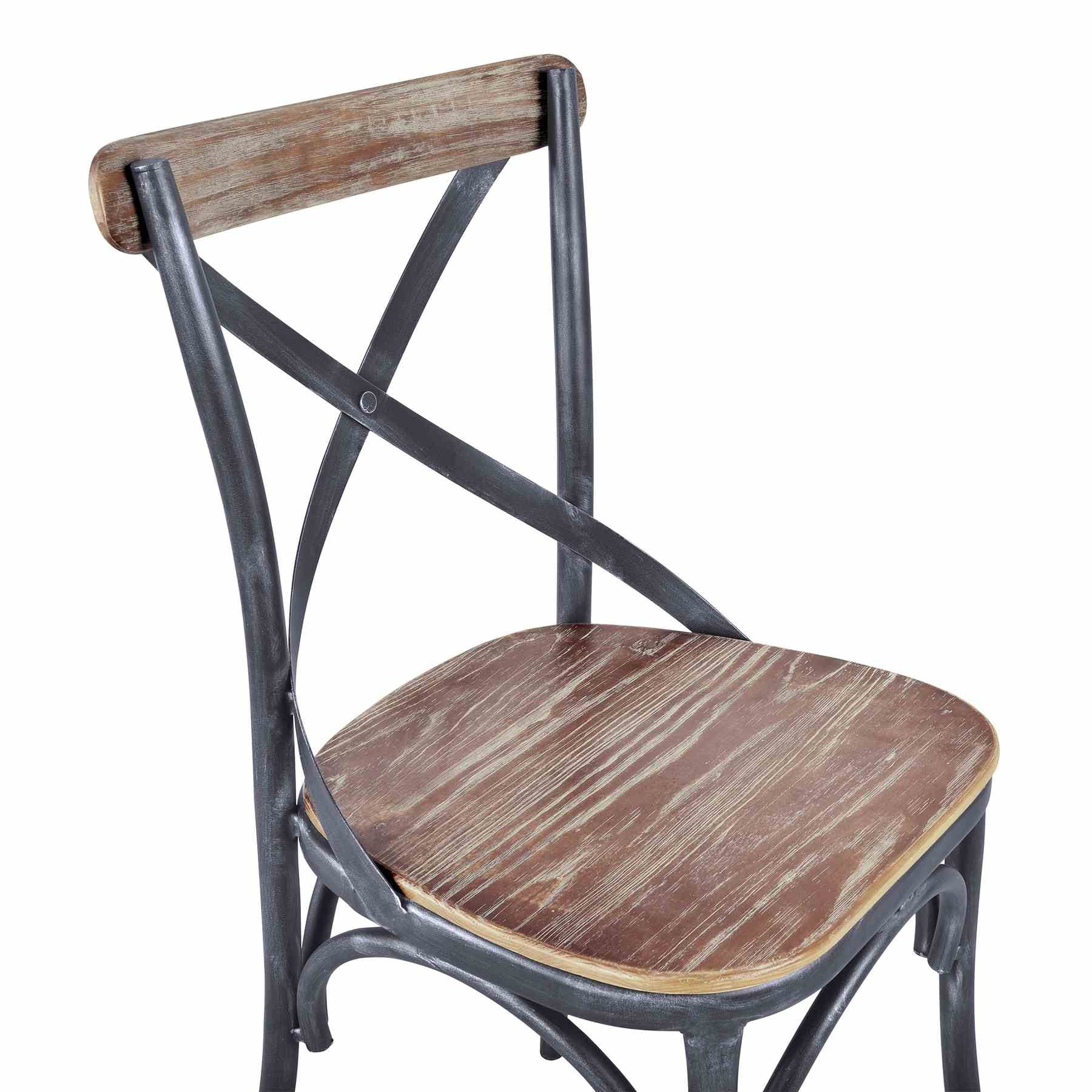 Sloan Industrial Dining Chair in Industrial Gray and Pine Wood - Set of 2 - Image 4
