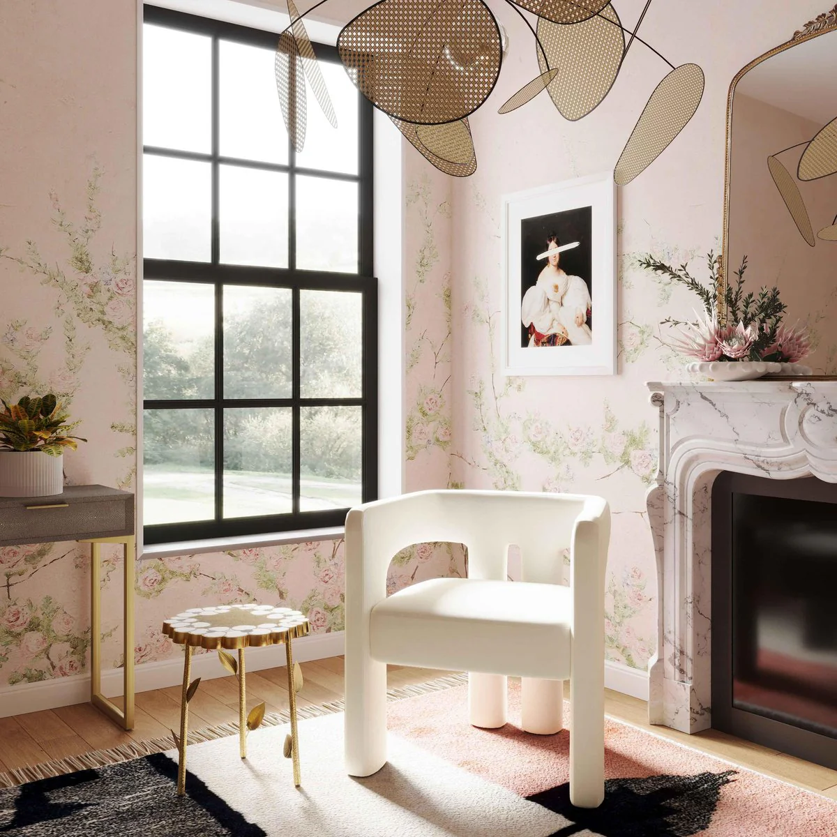 Sloane Cream Velvet Chair - Image 6