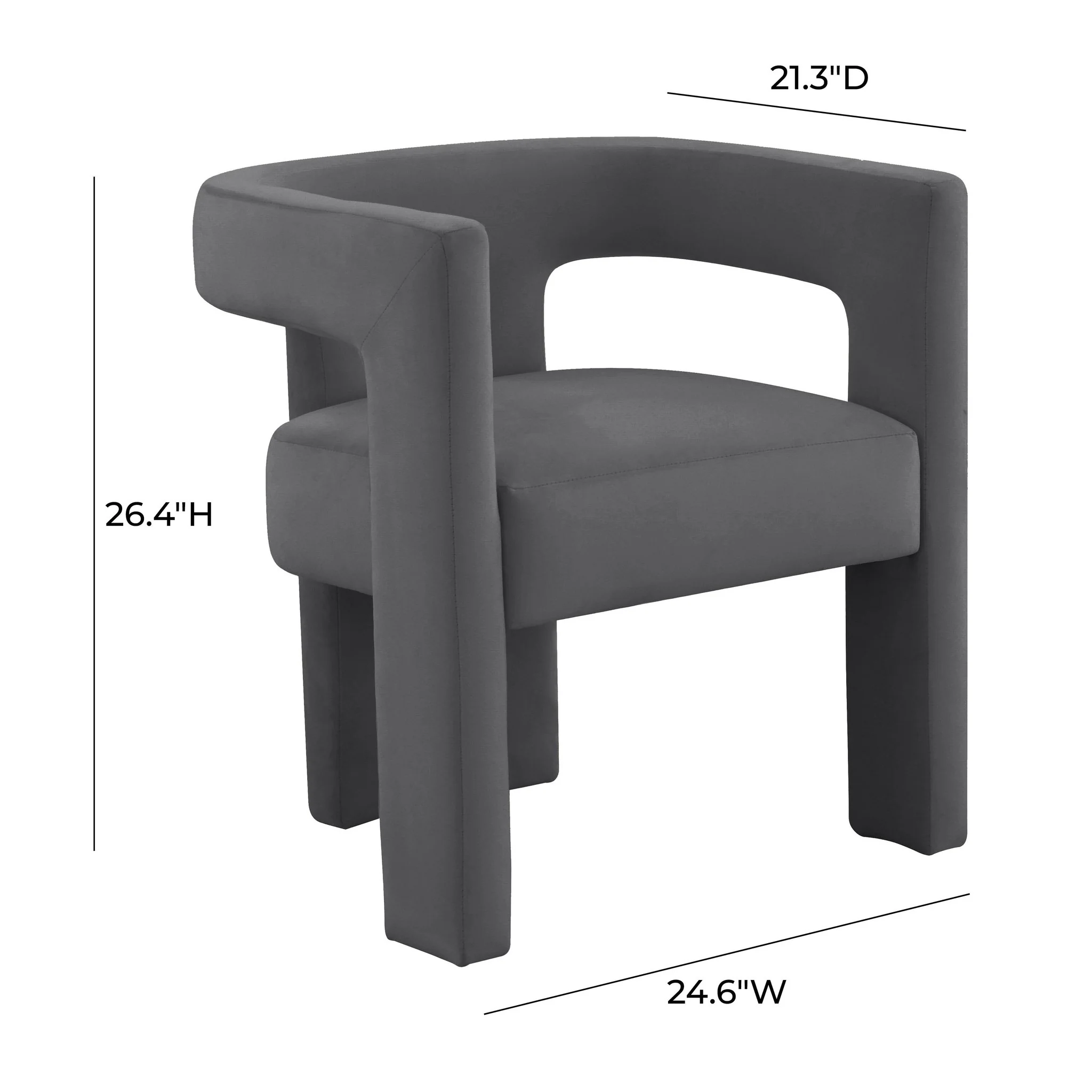 Sloane Dark Grey Velvet Chair - Image 7