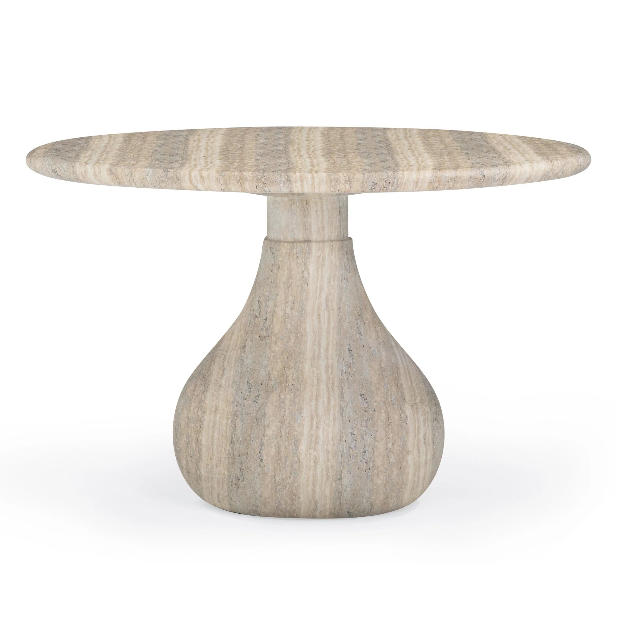 Smooch Faux Travertine Indoor / Outdoor 47" Round Dining Table - Image 3