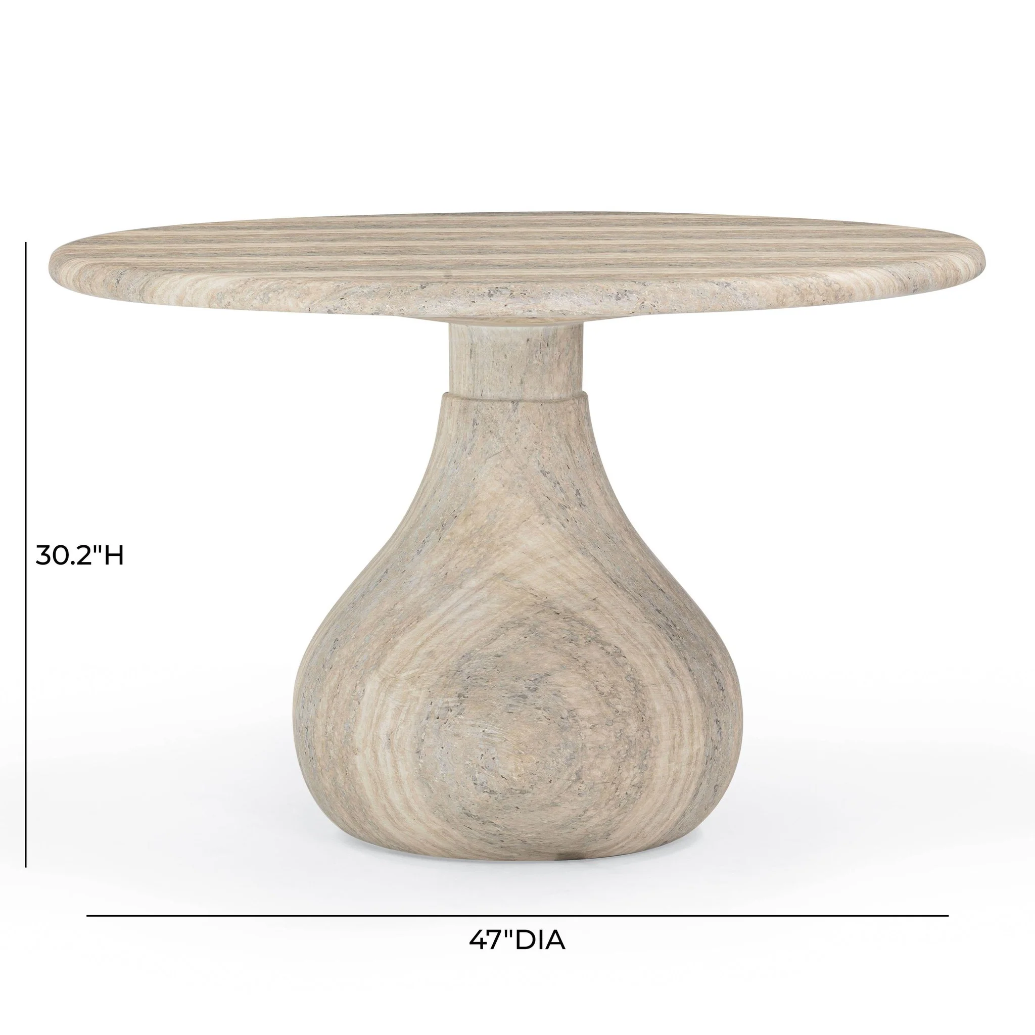 Smooch Faux Travertine Indoor / Outdoor 47" Round Dining Table - Image 7