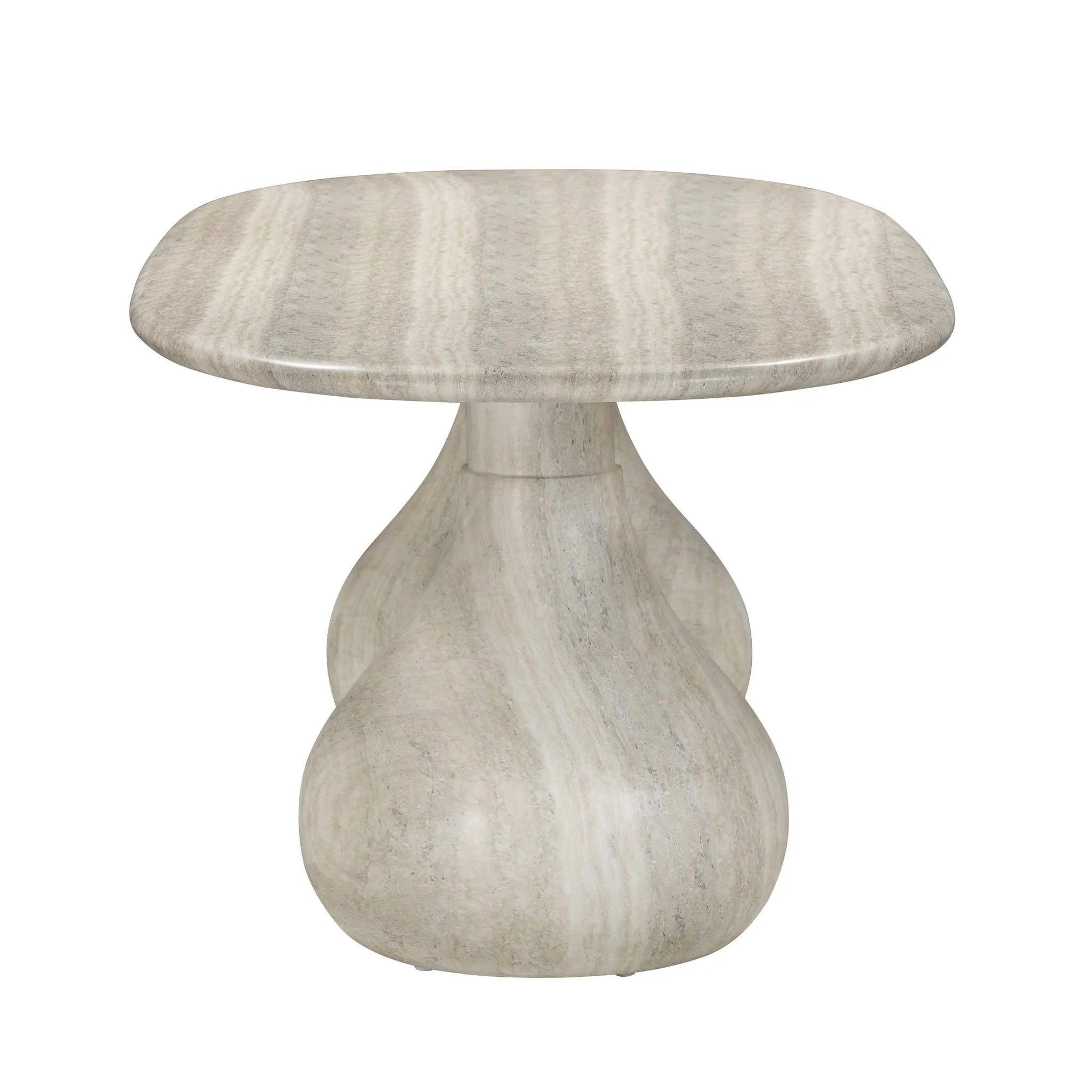 Smooch Faux Travertine Indoor / Outdoor Pedestal Dining Table - Image 5