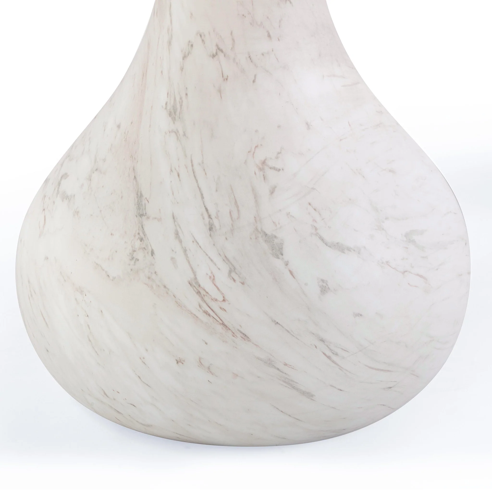 Smooch White Faux Marble Print Indoor / Outdoor 87 inch Oval Dining Table - Image 7