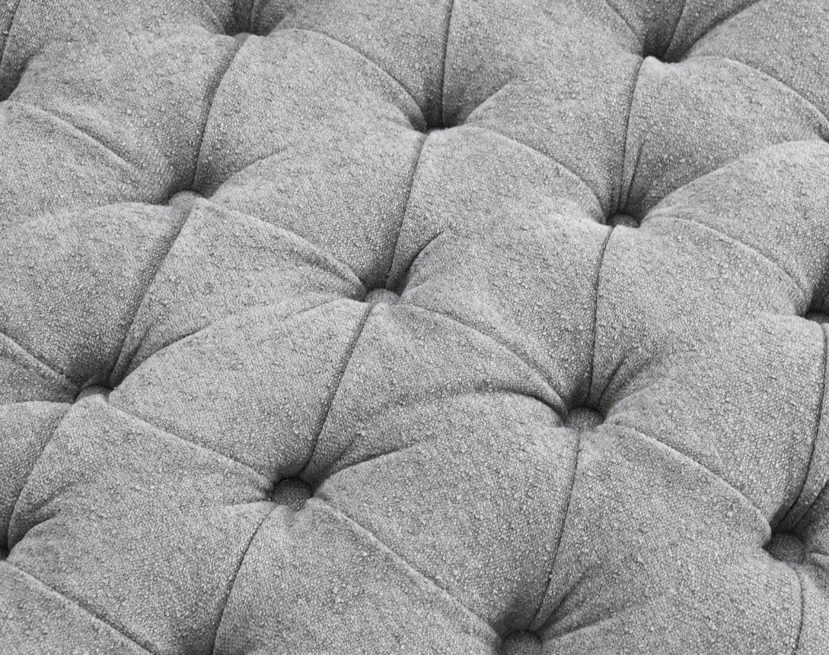 Sofi Swivel Chair, Button Tufted, Light Gray - Image 4