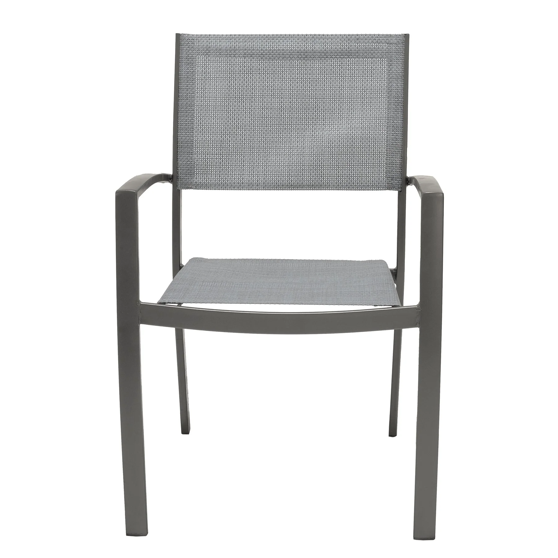 Solana 5 piece Outdoor Aluminum Dining Set in Cosmos Gray Finish with Wood Top - Image 3