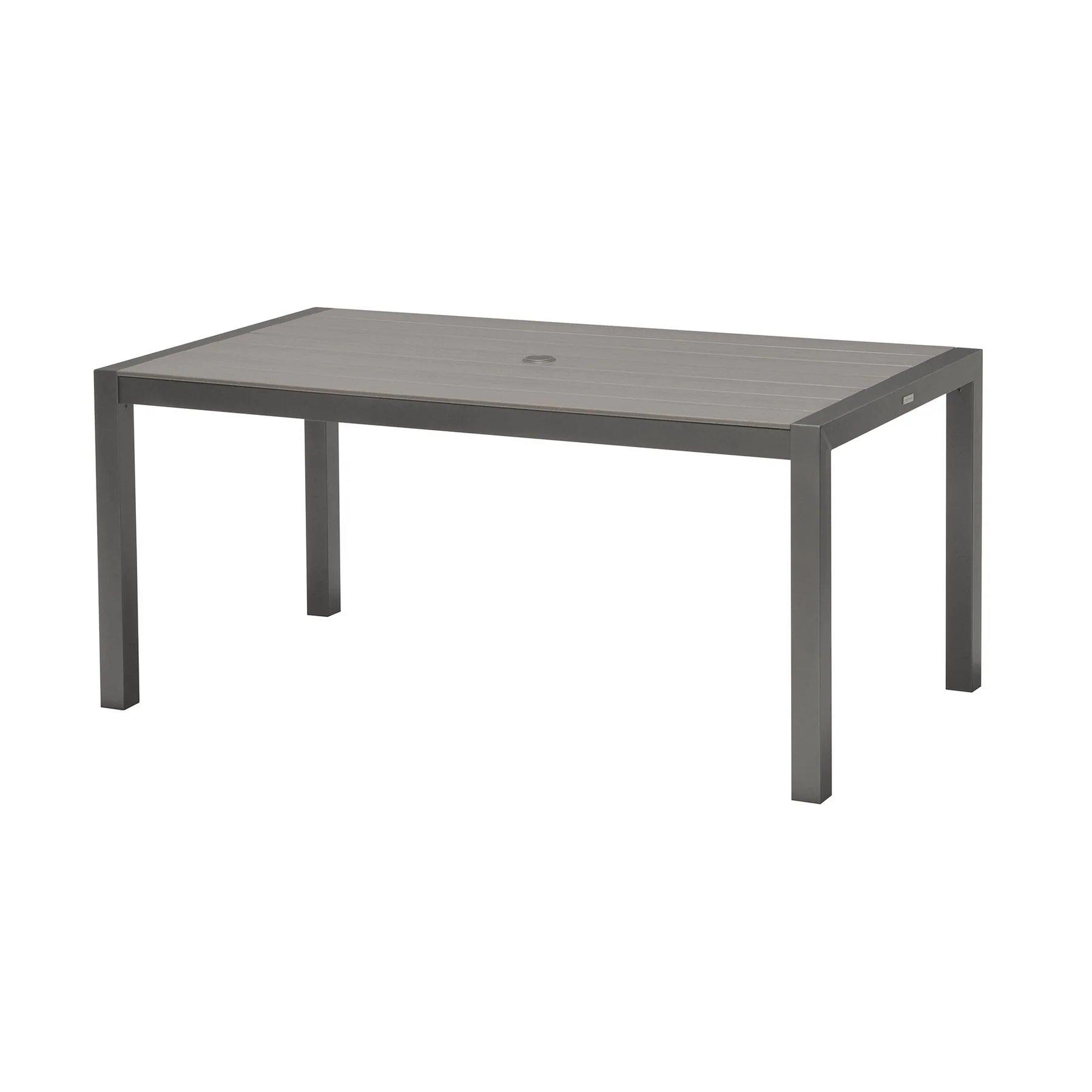 Solana 5 piece Outdoor Aluminum Dining Set in Cosmos Gray Finish with Wood Top - Image 4
