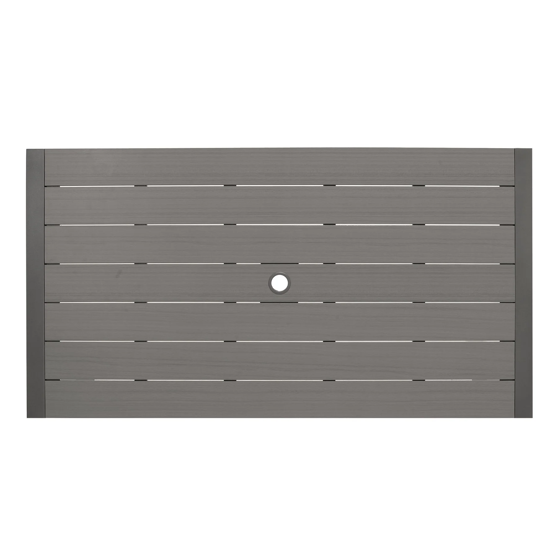 Solana 5 piece Outdoor Aluminum Dining Set in Cosmos Gray Finish with Wood Top - Image 7
