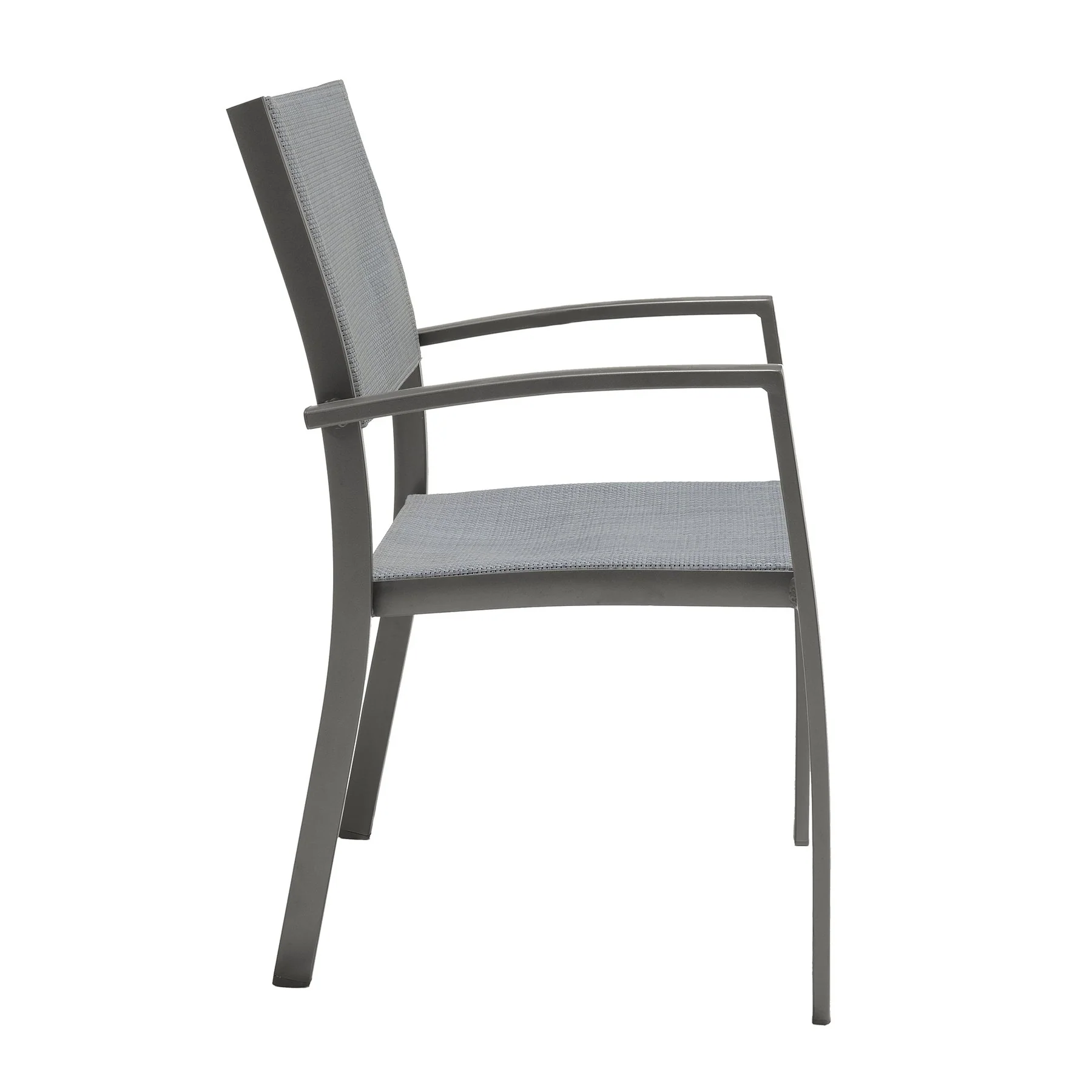 Solana Outdoor Aluminum Arm Dining Chairs in Cosmos Gray Finish - Set of 2 - Image 4
