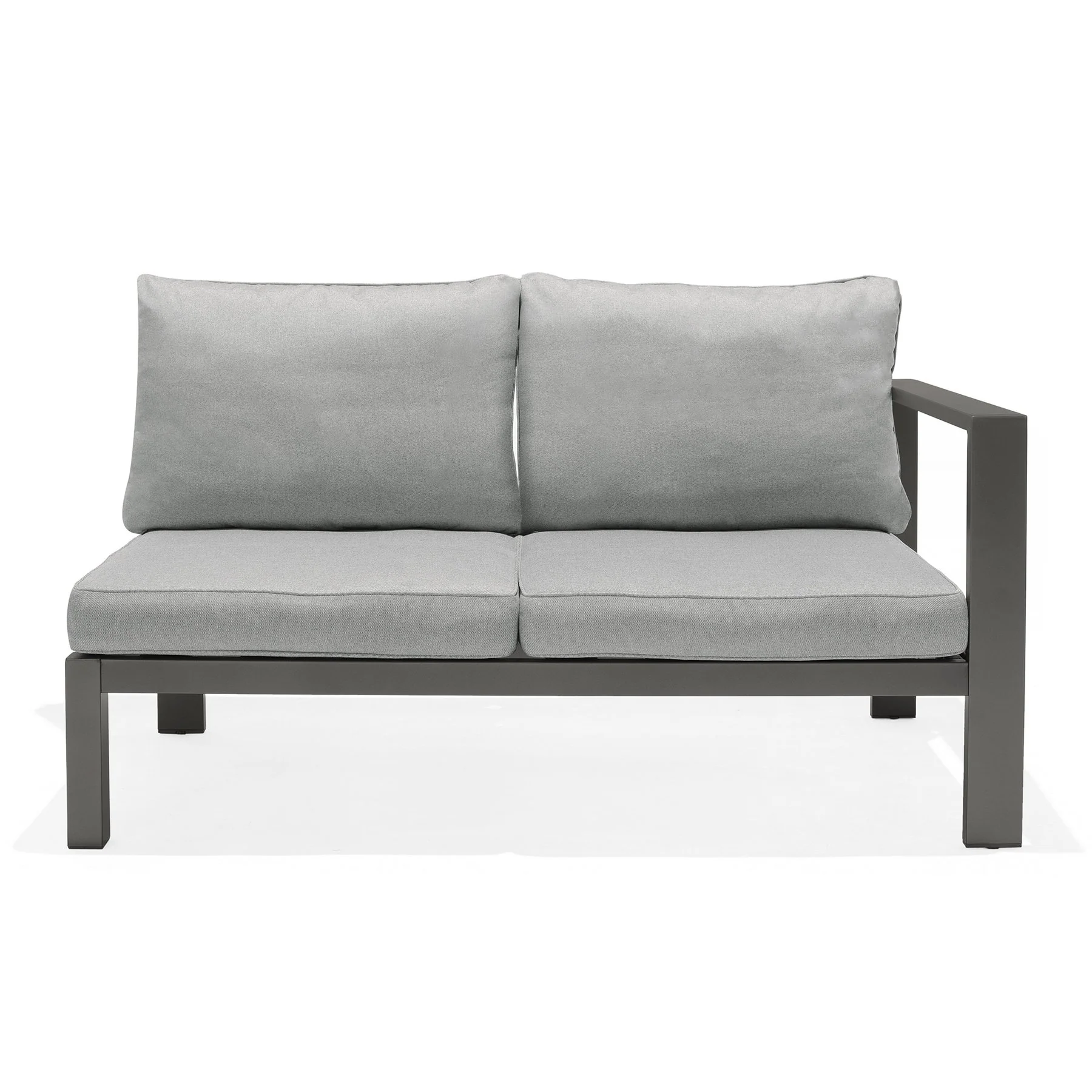 Solana Outdoor Sectional in Cosmos Finish with Gray Cushions - Image 2