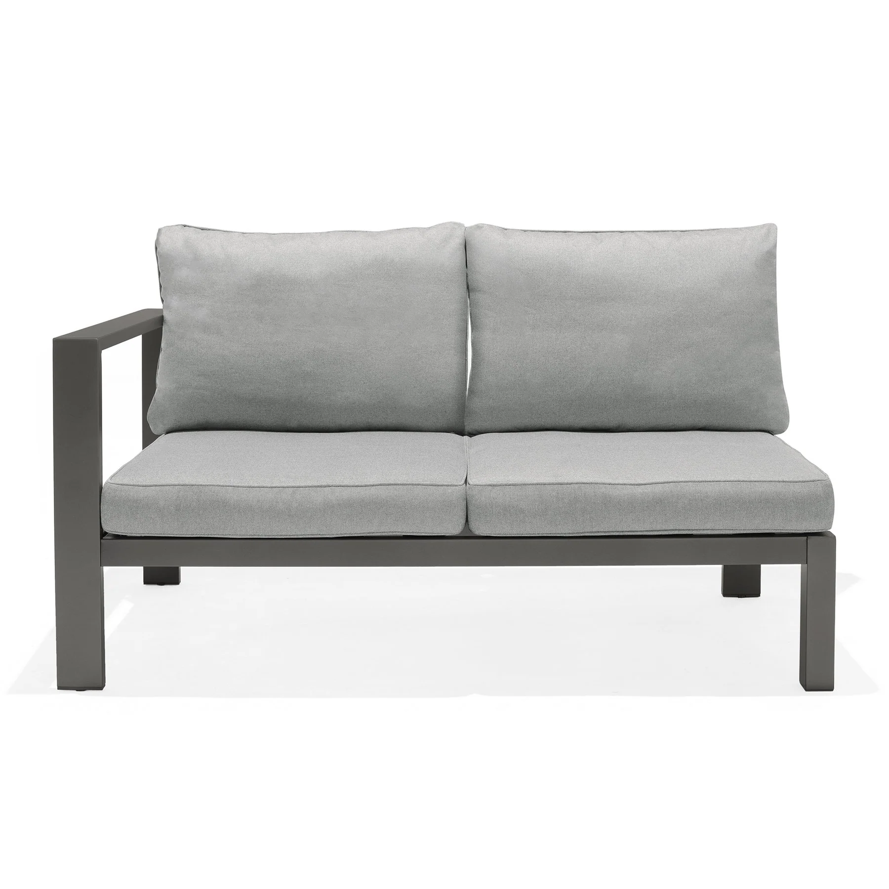 Solana Outdoor Sectional in Cosmos Finish with Gray Cushions - Image 3